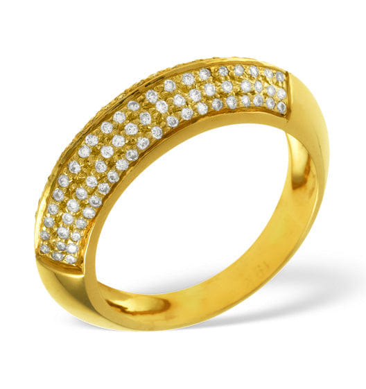 Diamond 18K Gold Diamond Pave Ring 0.32ct H/si