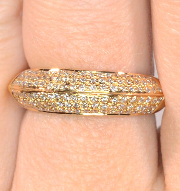 Diamond 18K Gold Diamond Pave Ring 0.32ct H/si