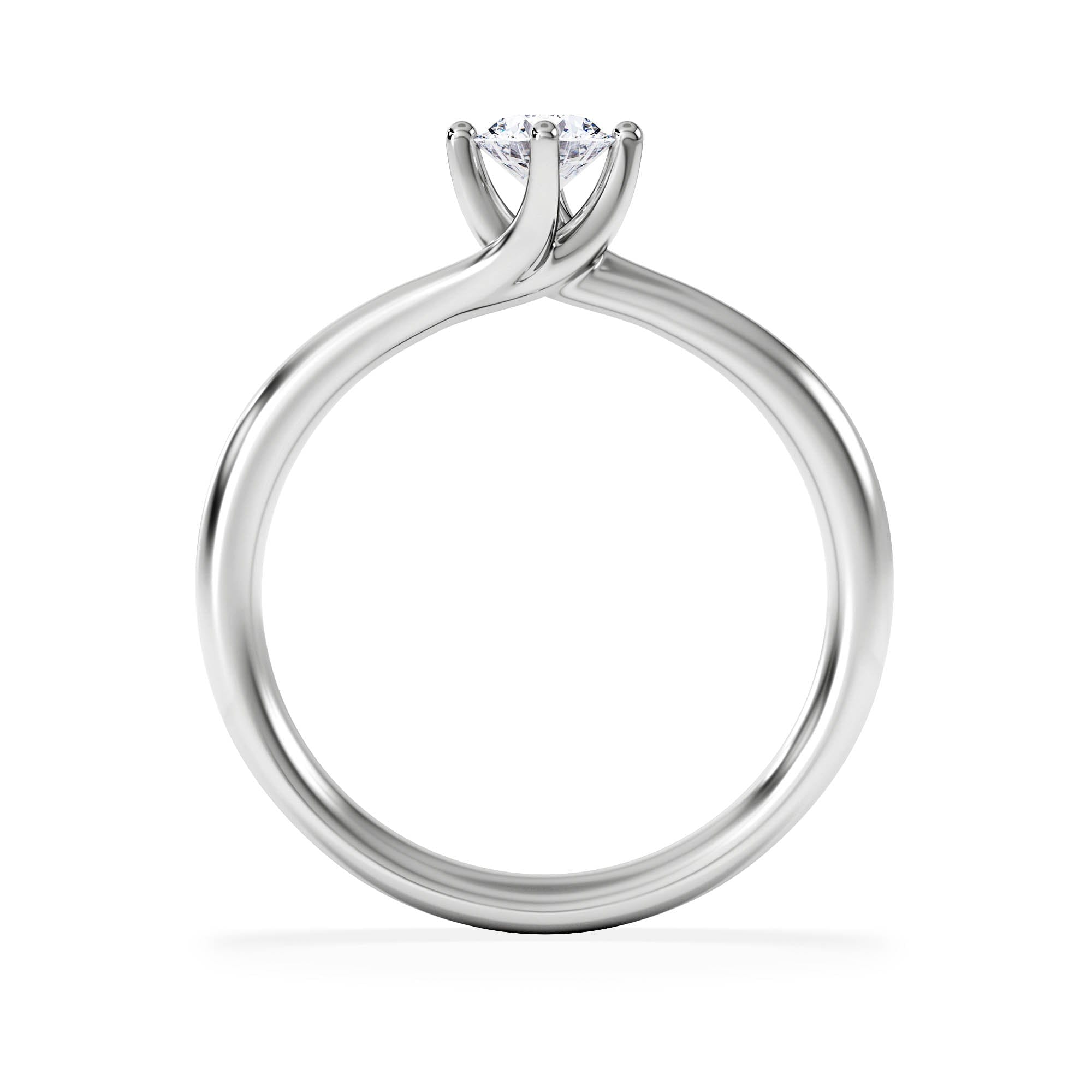 Diamond Certified Lily Platinum Diamond Engagement Ring 0.33CT - G - H/SI
