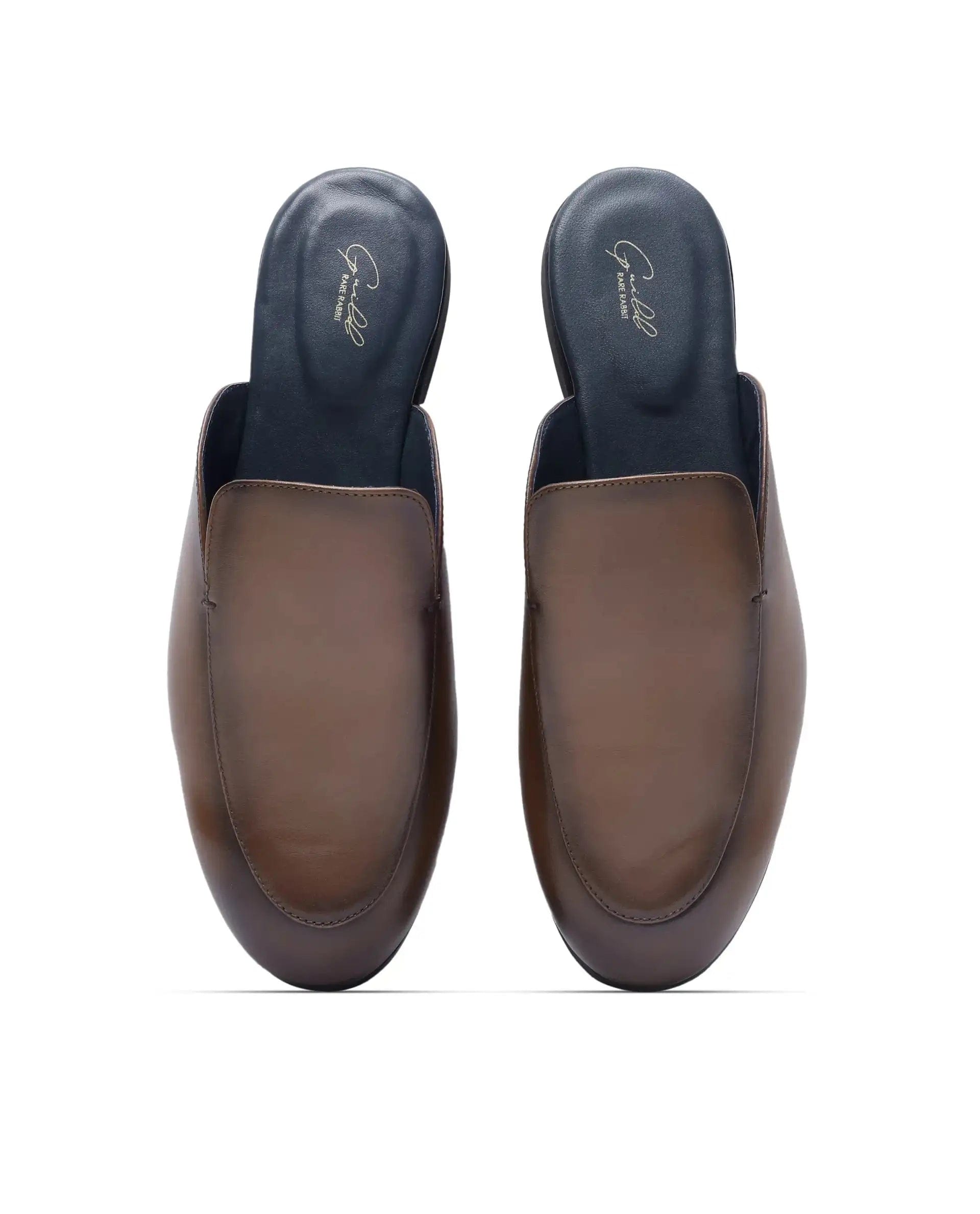 RAREZ Rare Rabbit Men Sydney Cappacinno Tan Slip - On Mule