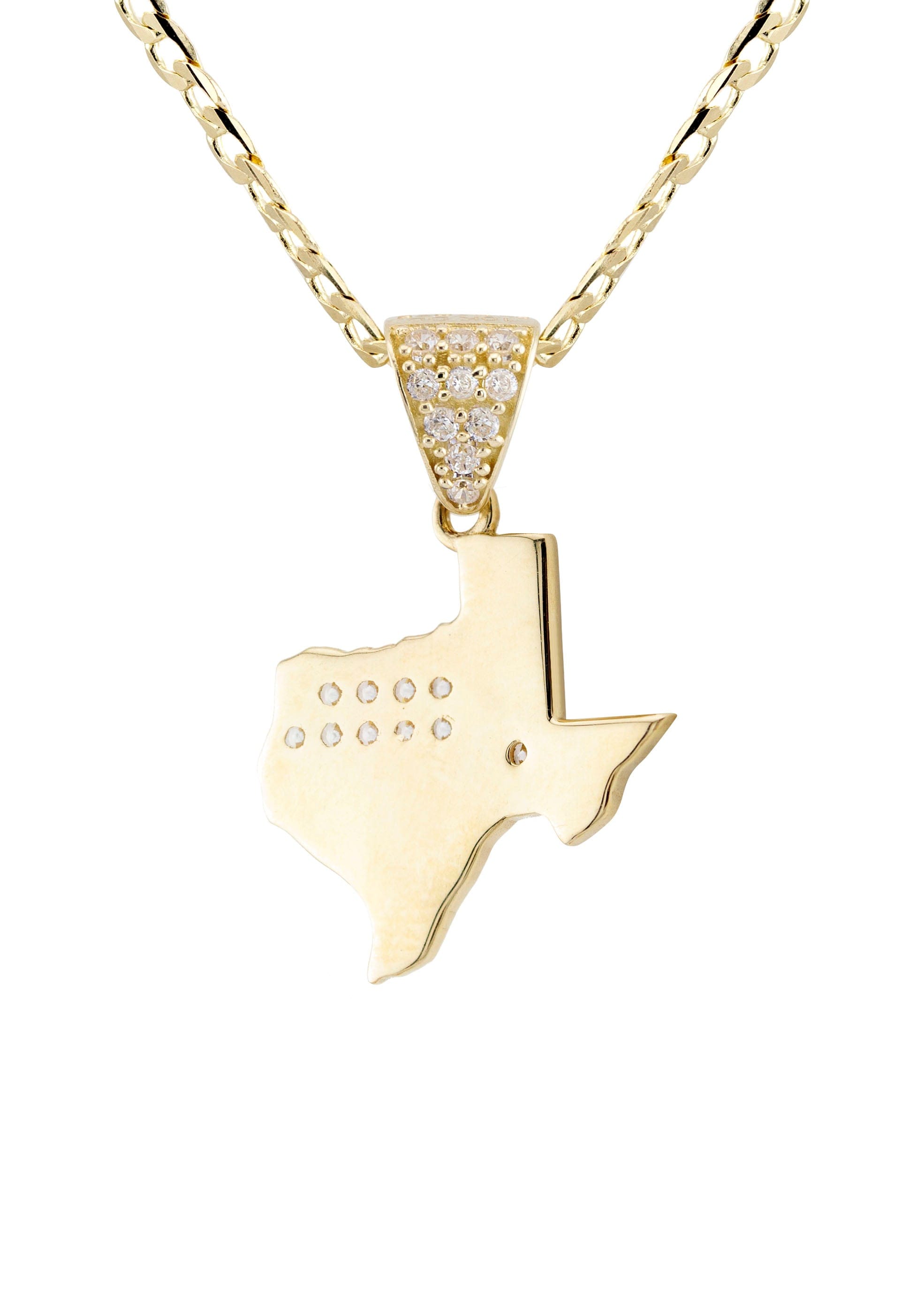 Manufacturer 1 10K Yellow Gold Texas Flag Necklace | Appx. 1.3 - 5.3 Grams