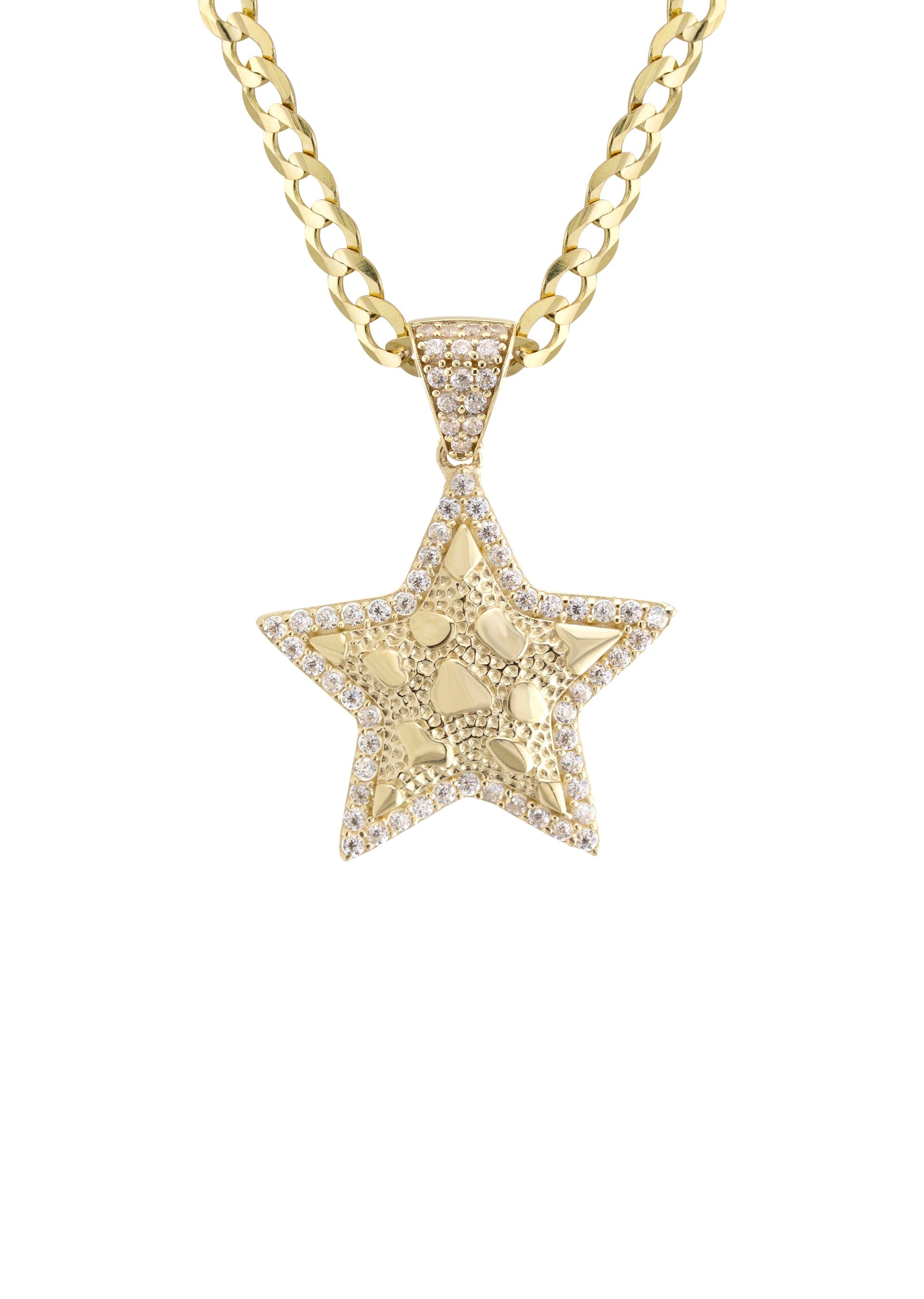 Manufacturer 1 10K Yellow Gold Star Nugget Necklace | Appx. 2 - 9.2 Grams