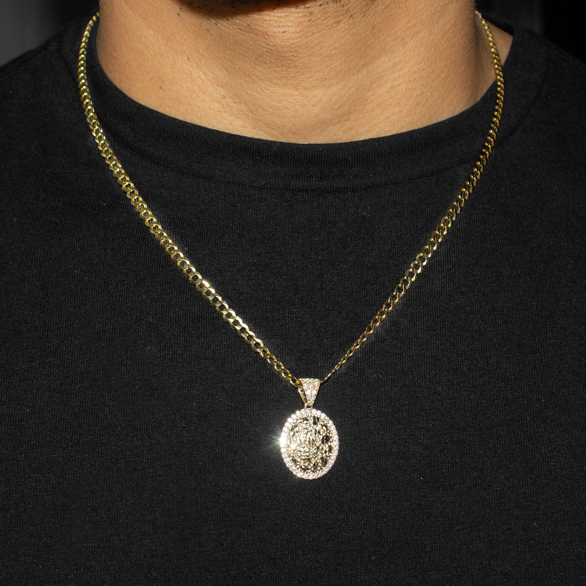Manufacturer 1 10K Yellow Gold Oval Nugget Necklace | Appx. 2.4 - 9.4 Grams