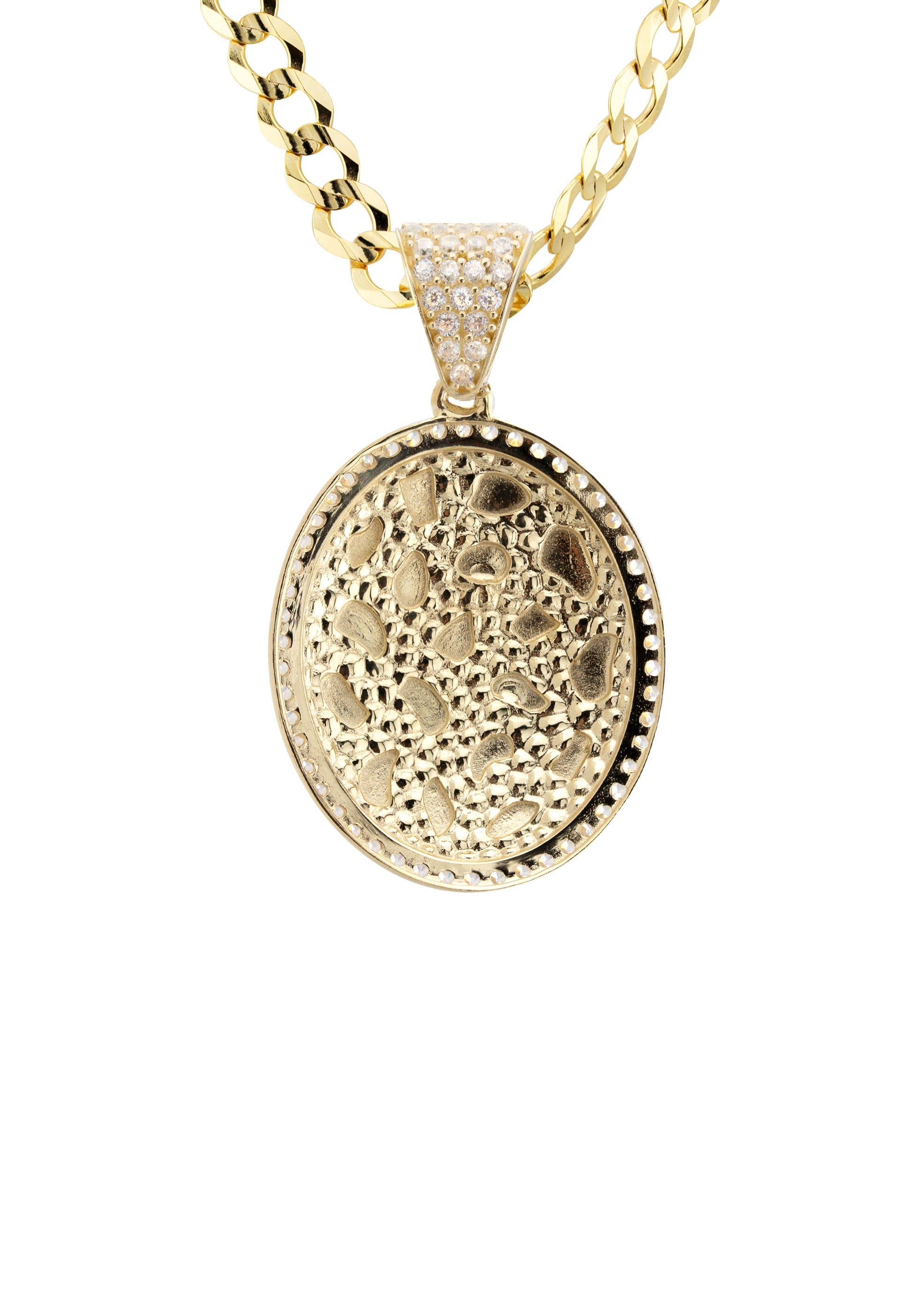 Manufacturer 1 10K Yellow Gold Oval Nugget Necklace | Appx. 3.3 - 17.3 Grams