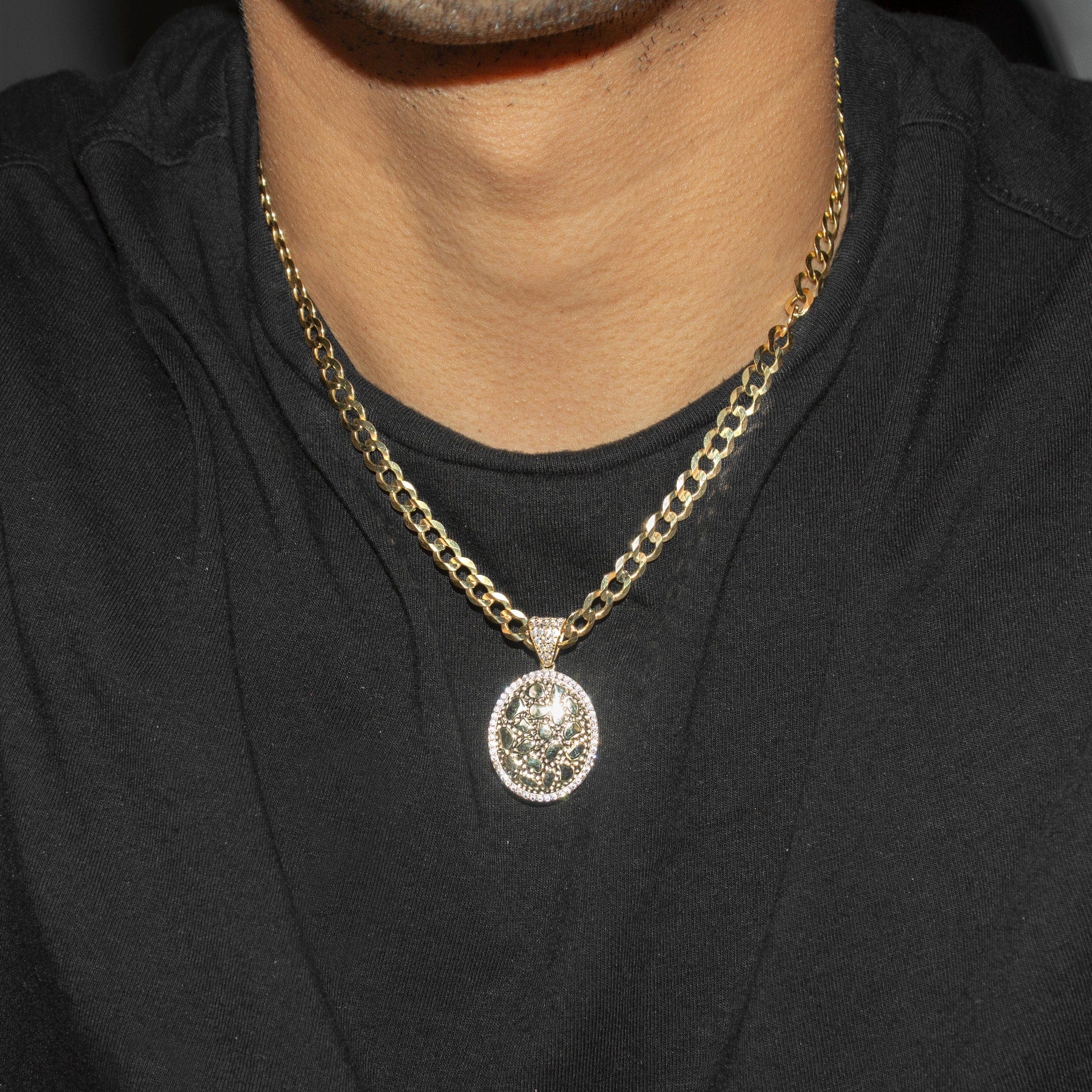 Manufacturer 1 10K Yellow Gold Oval Nugget Necklace | Appx. 3.3 - 17.3 Grams