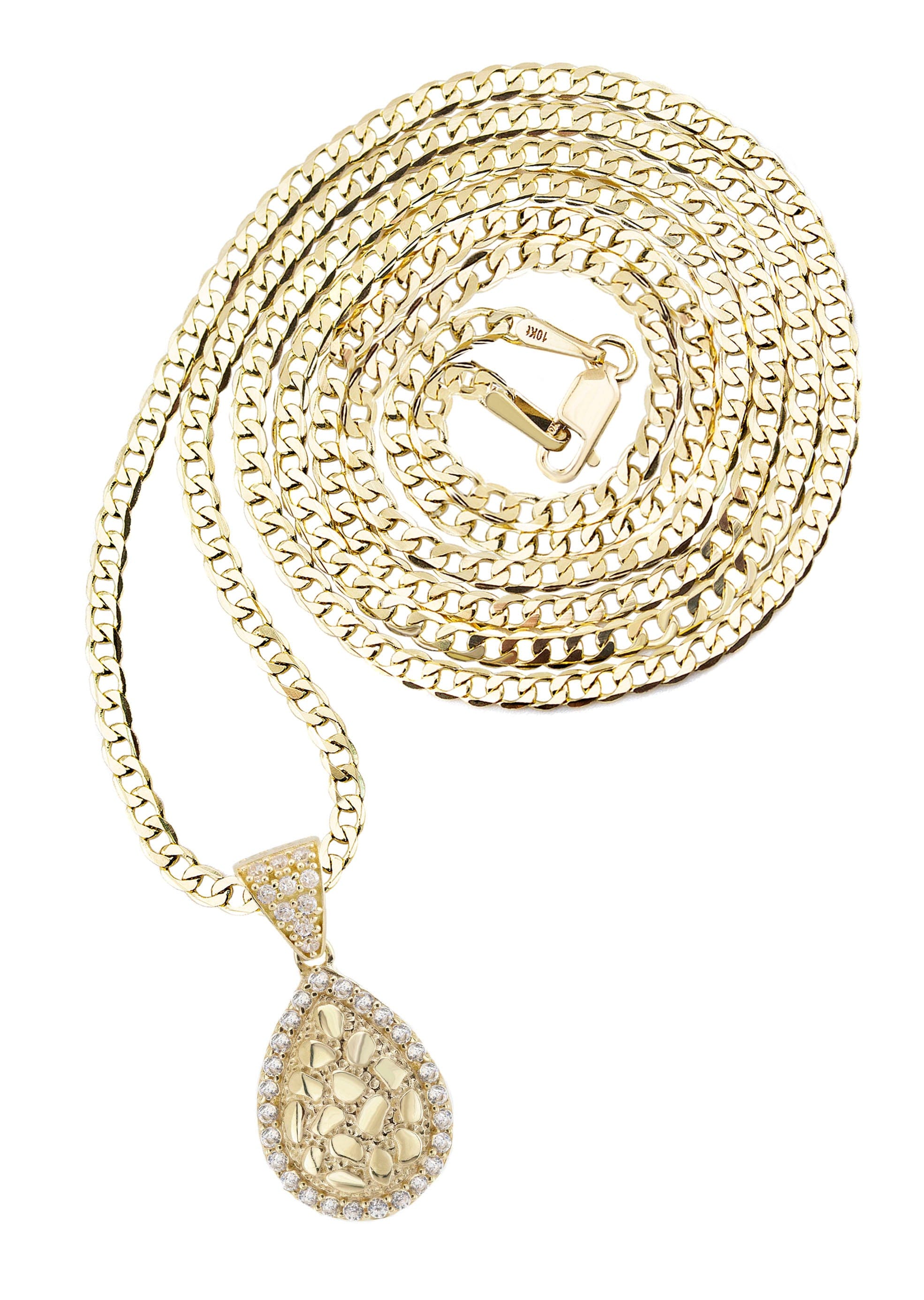 Manufacturer 1 10K Yellow Gold Nugget Necklace | Appx. 1.2 - 5.2 Grams