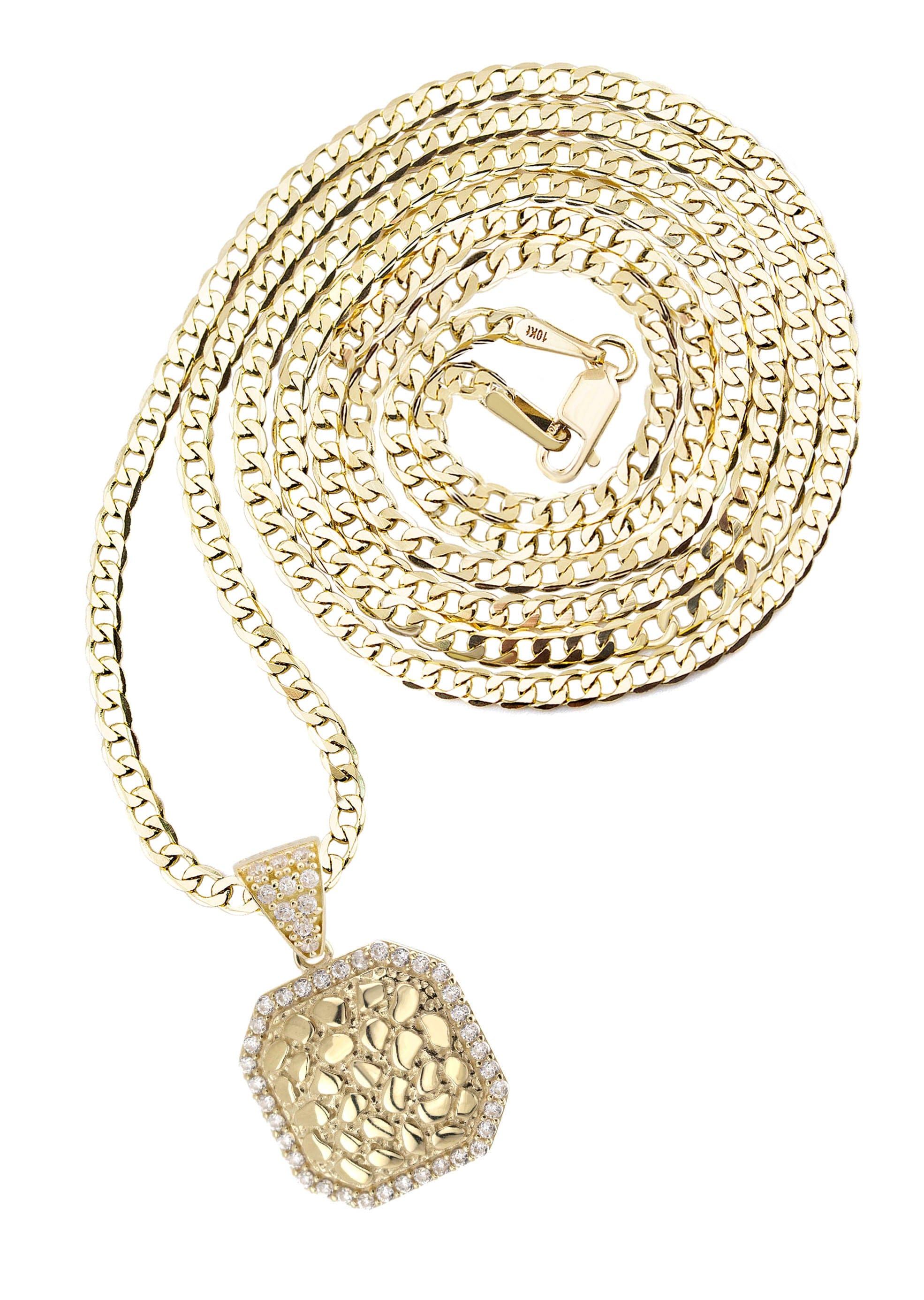 Manufacturer 1 10K Yellow Gold Nugget Necklace | Appx. 1.8 - 5.8 Grams