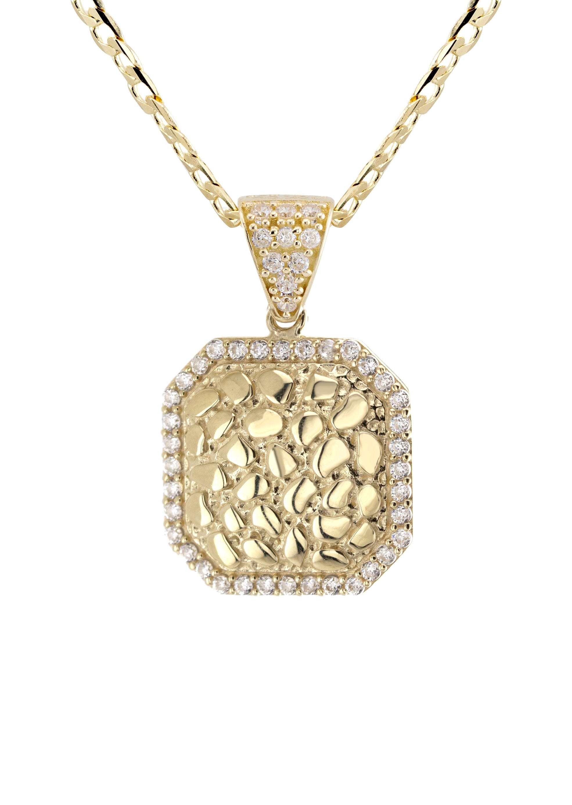 Manufacturer 1 10K Yellow Gold Nugget Necklace | Appx. 1.8 - 5.8 Grams