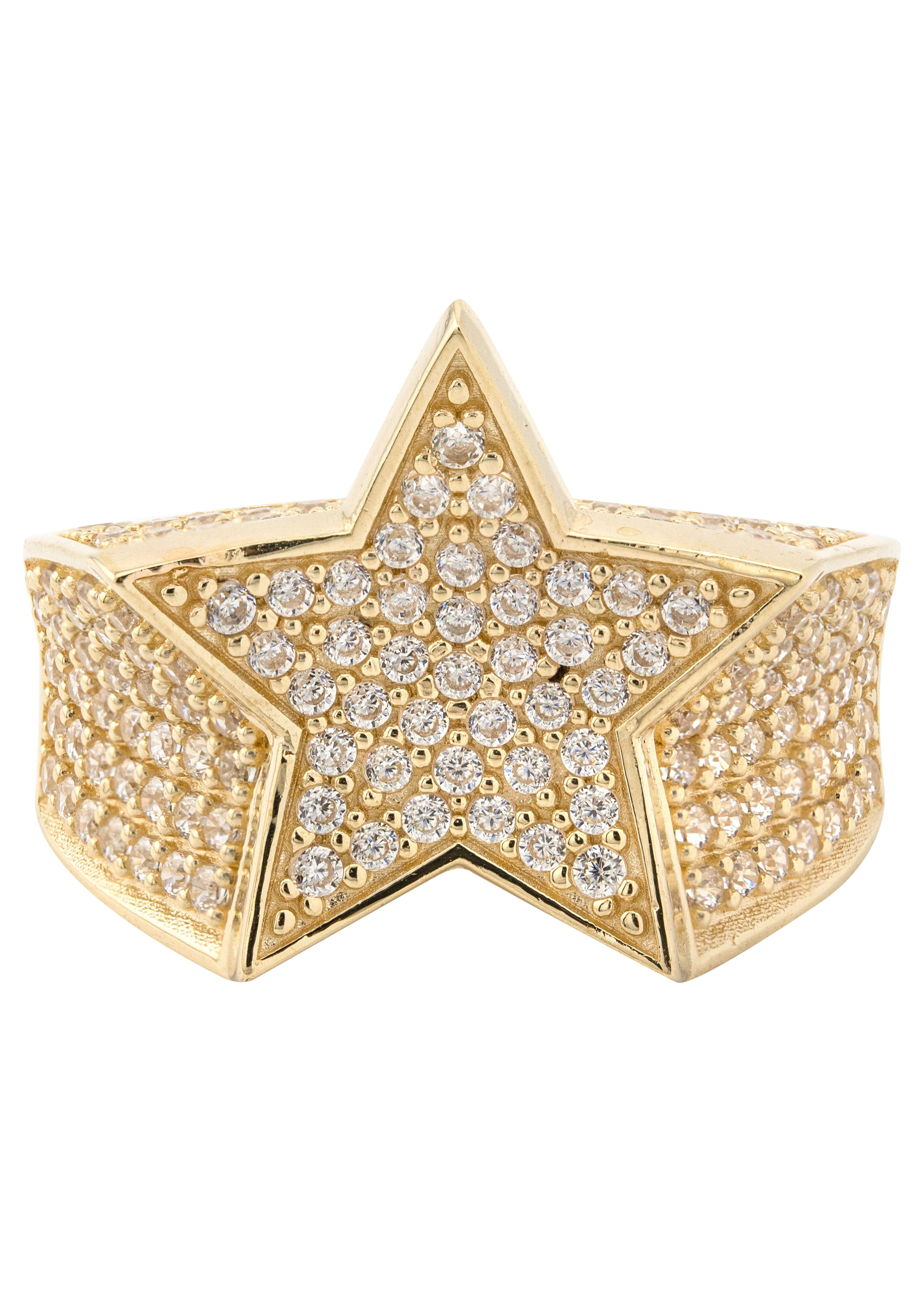 Manufacturer 1 10K Gold Cz Star Ring For Men | 7 Grams