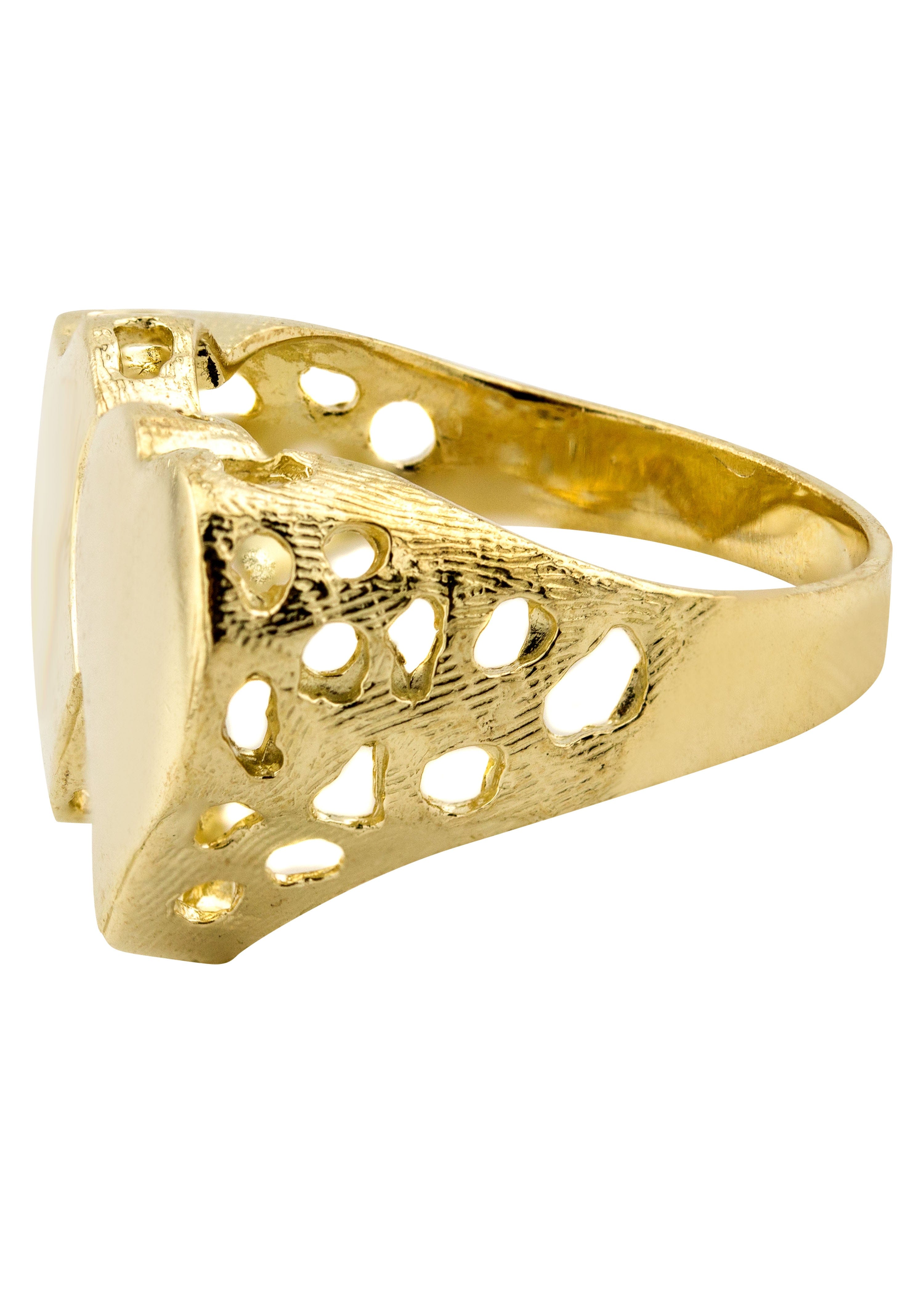 Manufacturer 1 Mens Hearts Signet Ring - 10K Gold | 7 Grams