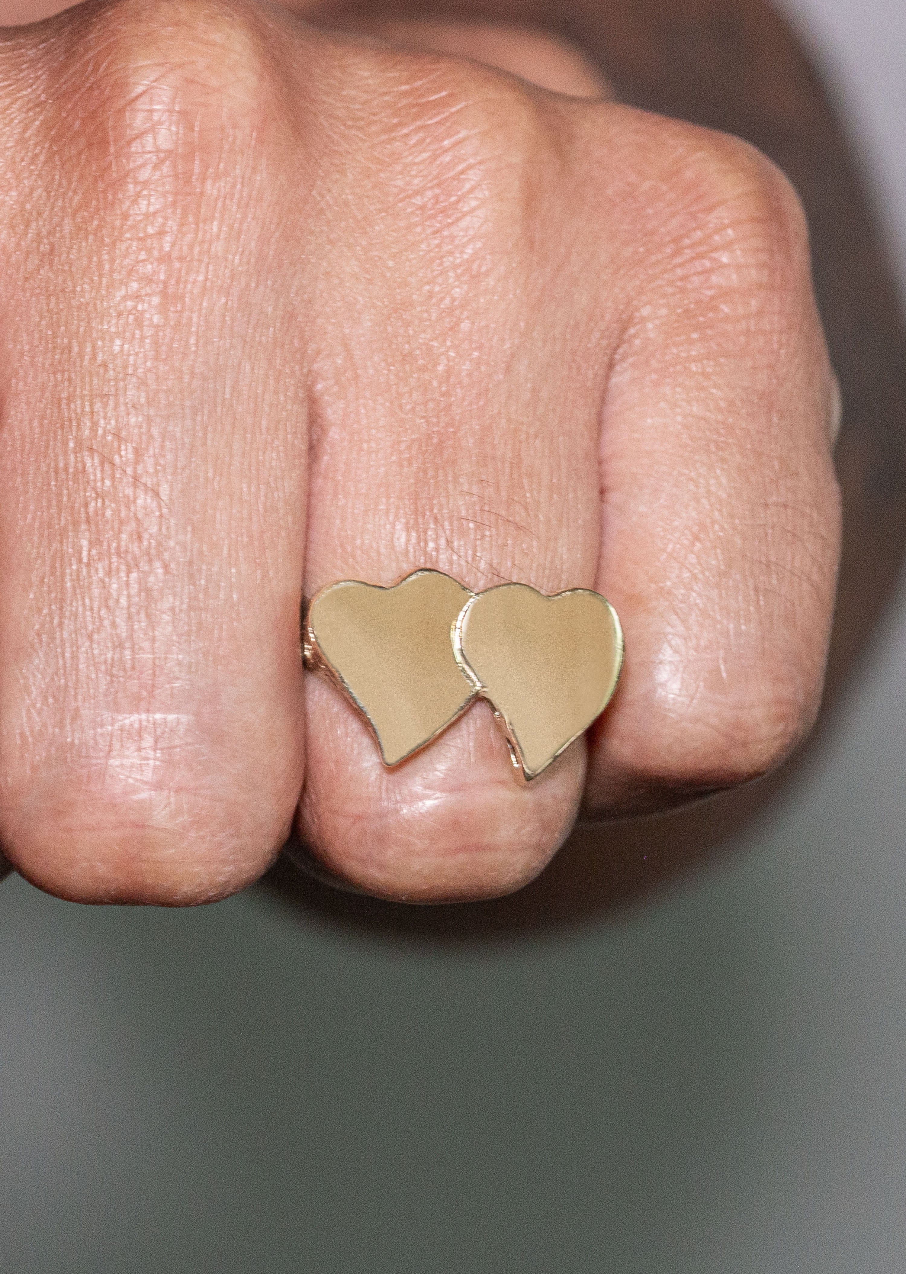 Manufacturer 1 Mens Hearts Signet Ring - 10K Gold | 7 Grams
