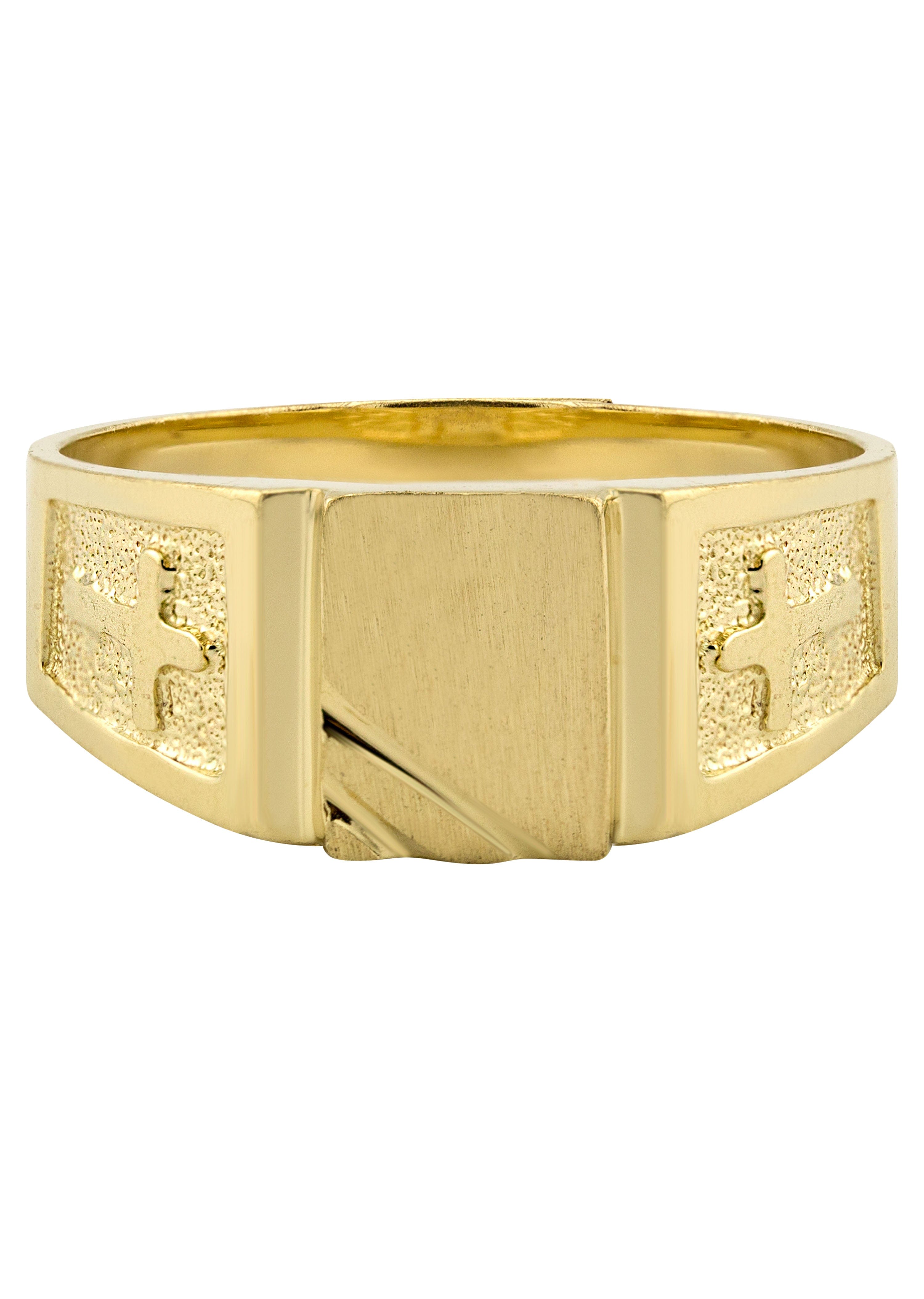 Manufacturer 1 Mens Cross Signet Ring - 10K Gold | 5 Grams
