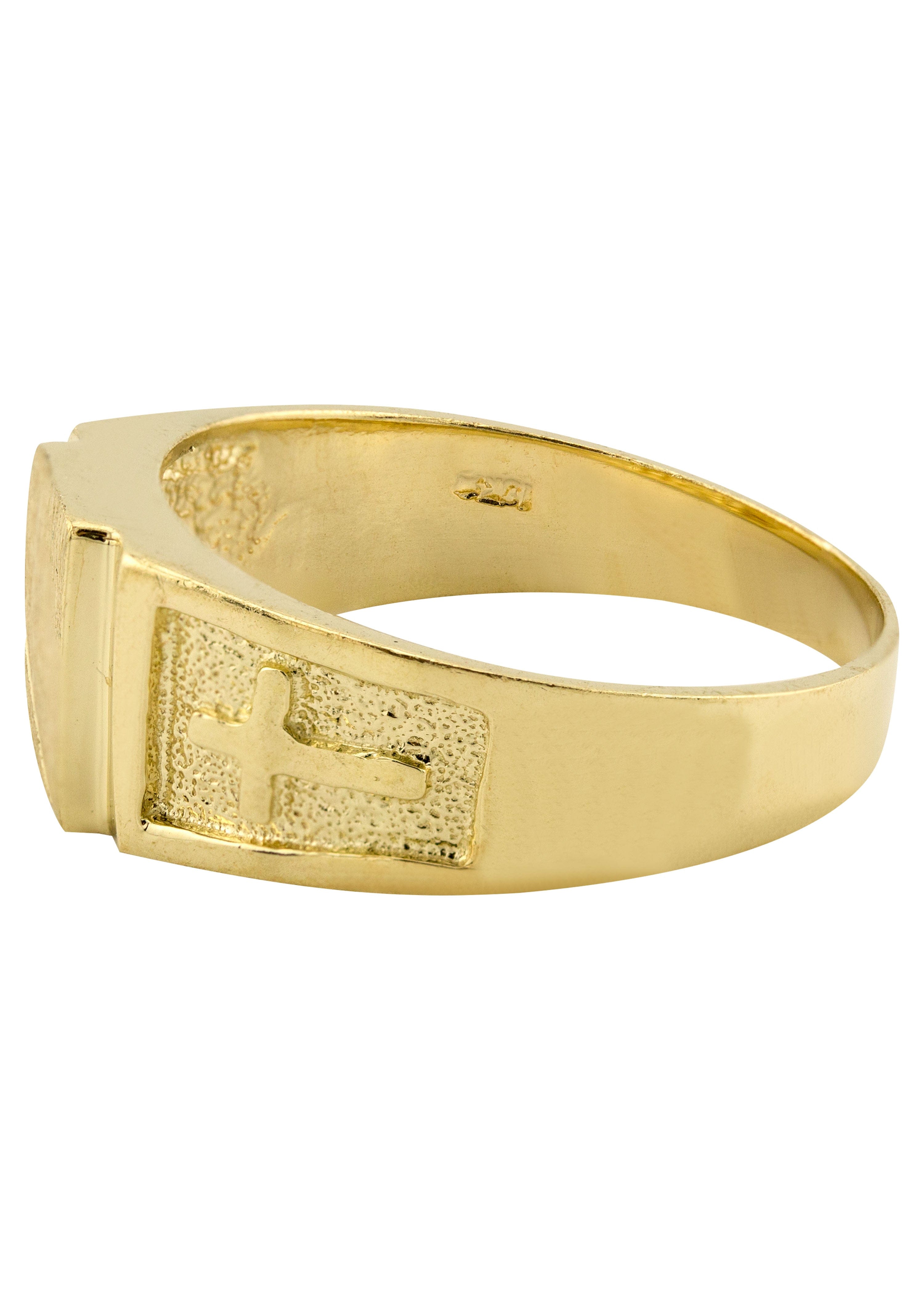 Manufacturer 1 Mens Cross Signet Ring - 10K Gold | 5 Grams
