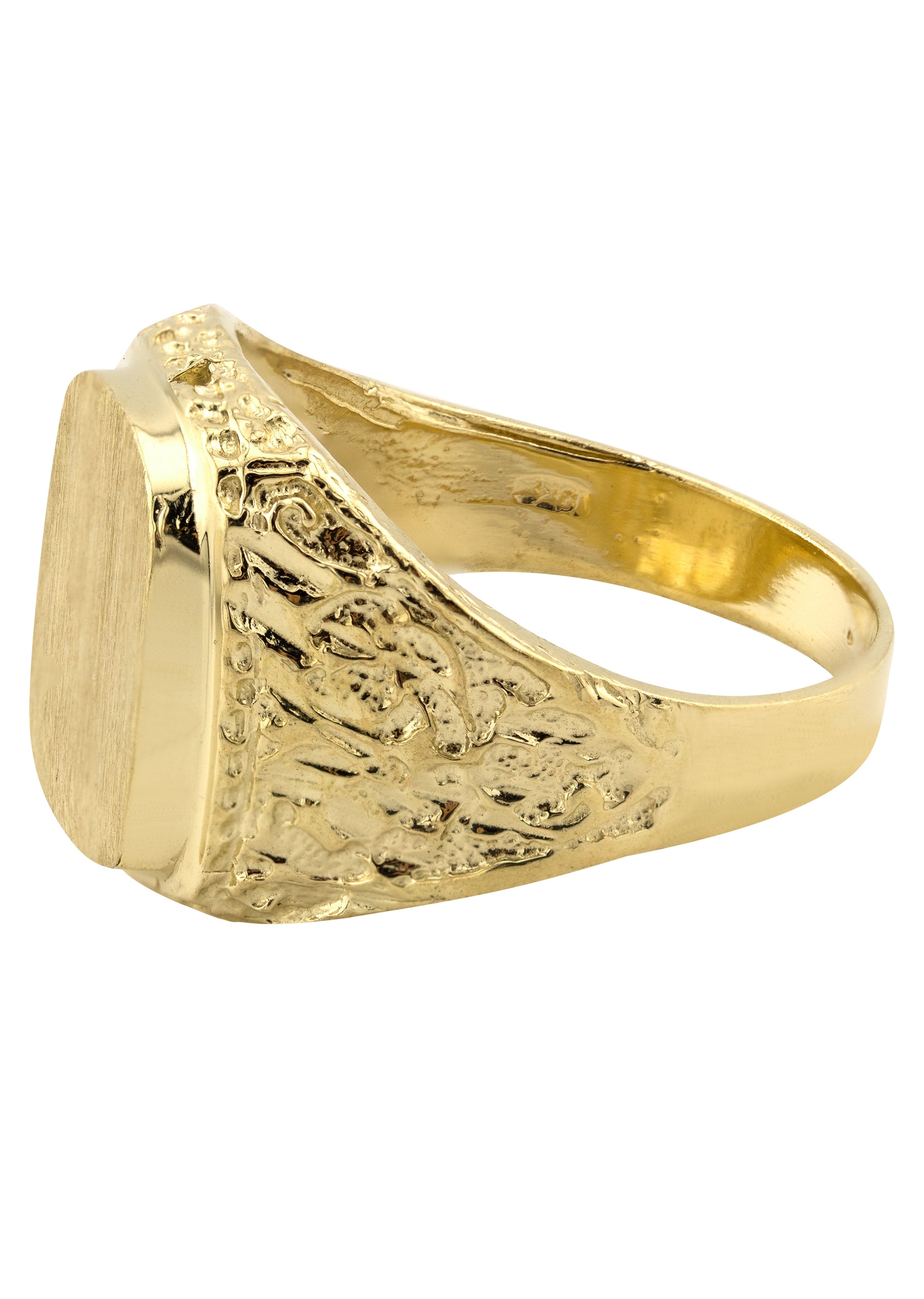 Manufacturer 1 Mens Nugget Signet Ring - 10K Gold | 7 Grams