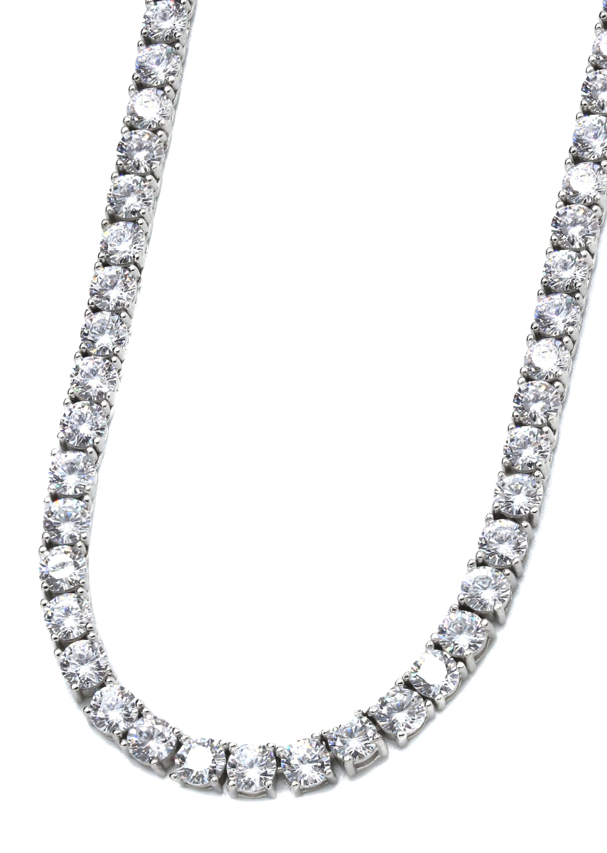 Manufacturer 43 Silver Chain - Mens White Tennis Chain / Necklace