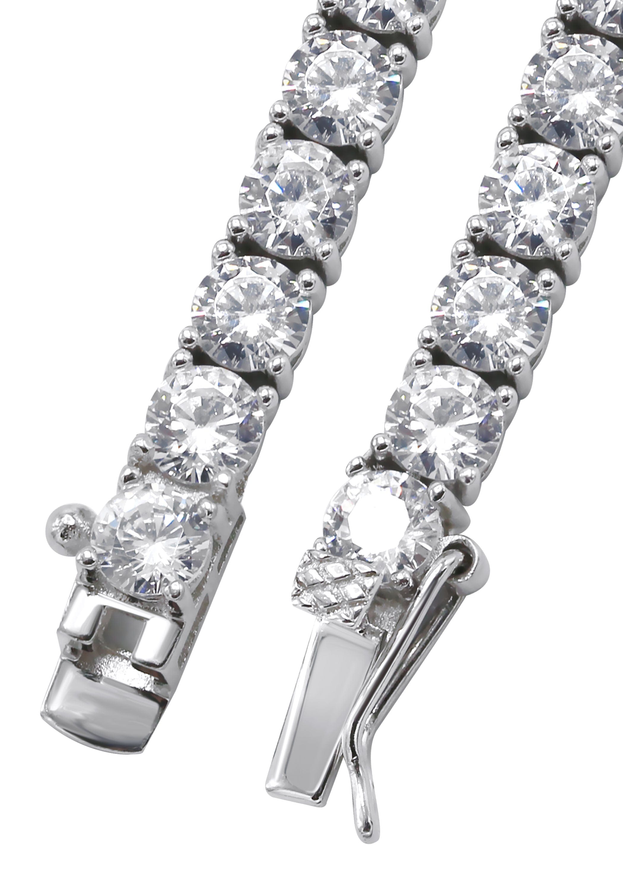 Manufacturer 43 Silver Chain - Mens White Tennis Chain / Necklace