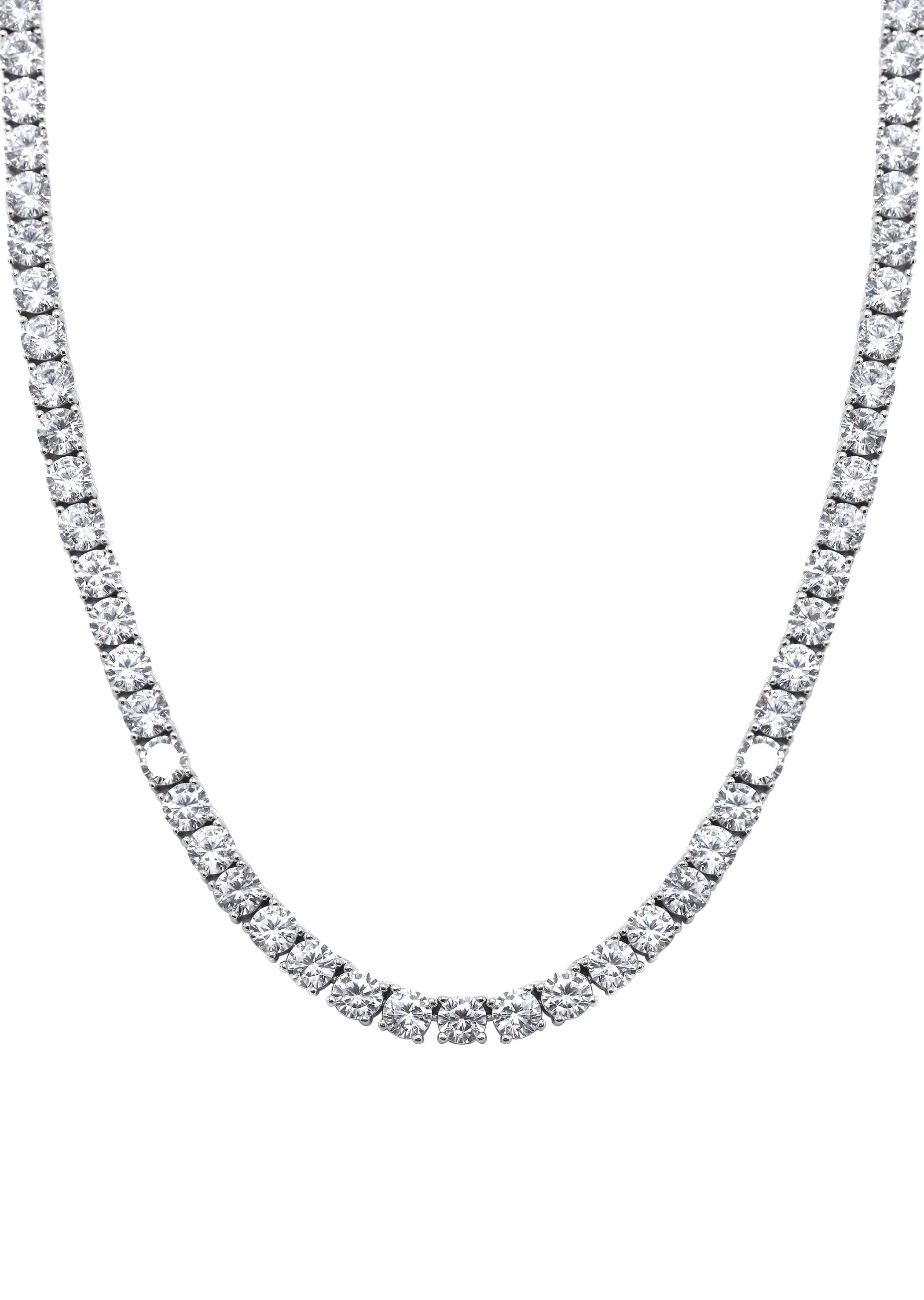 Manufacturer 43 Silver Chain - Mens White Tennis Chain / Necklace