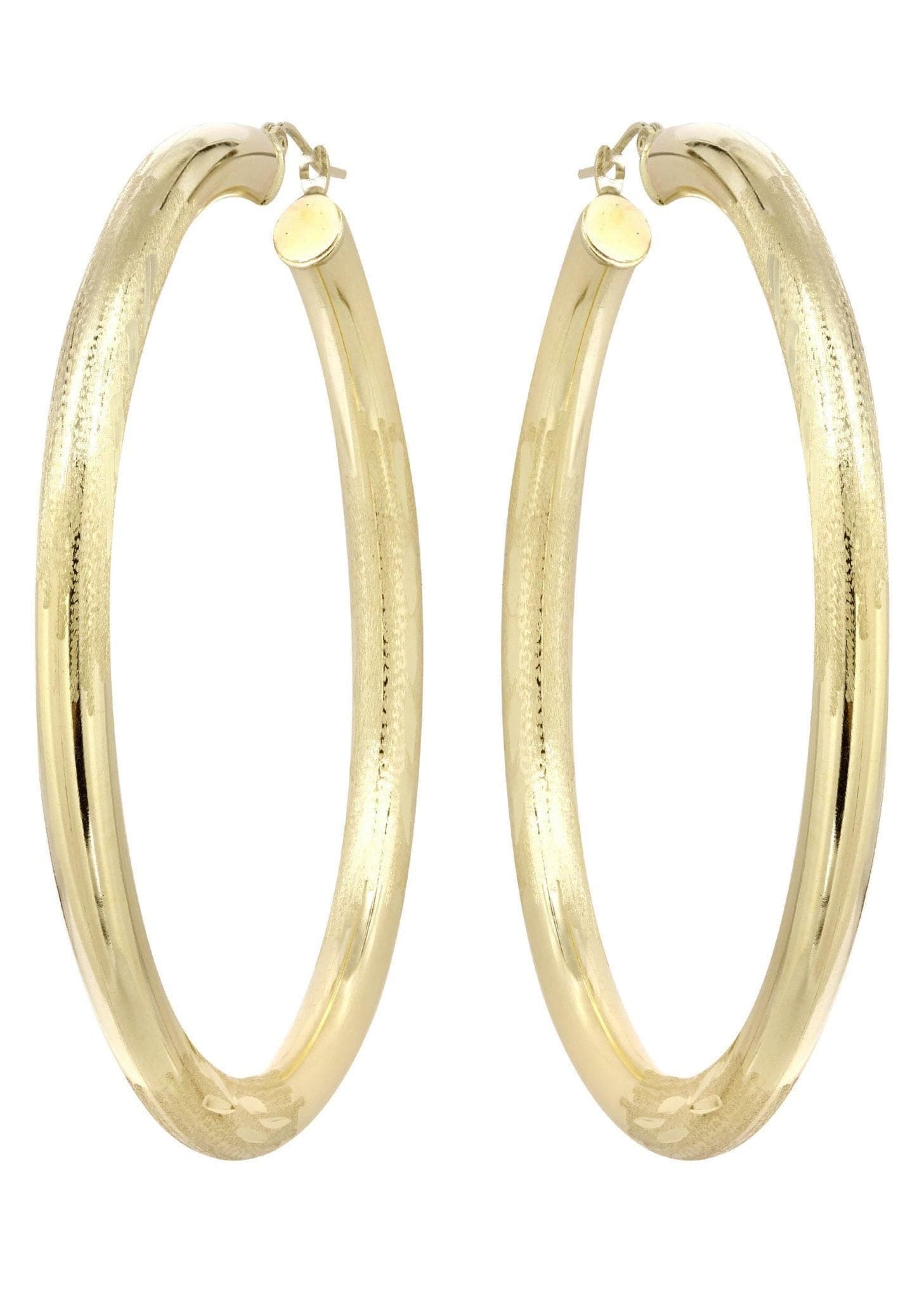 Manufacturer 1 10K Gold Diamond Cut Hoop Earrings | Customizable Size