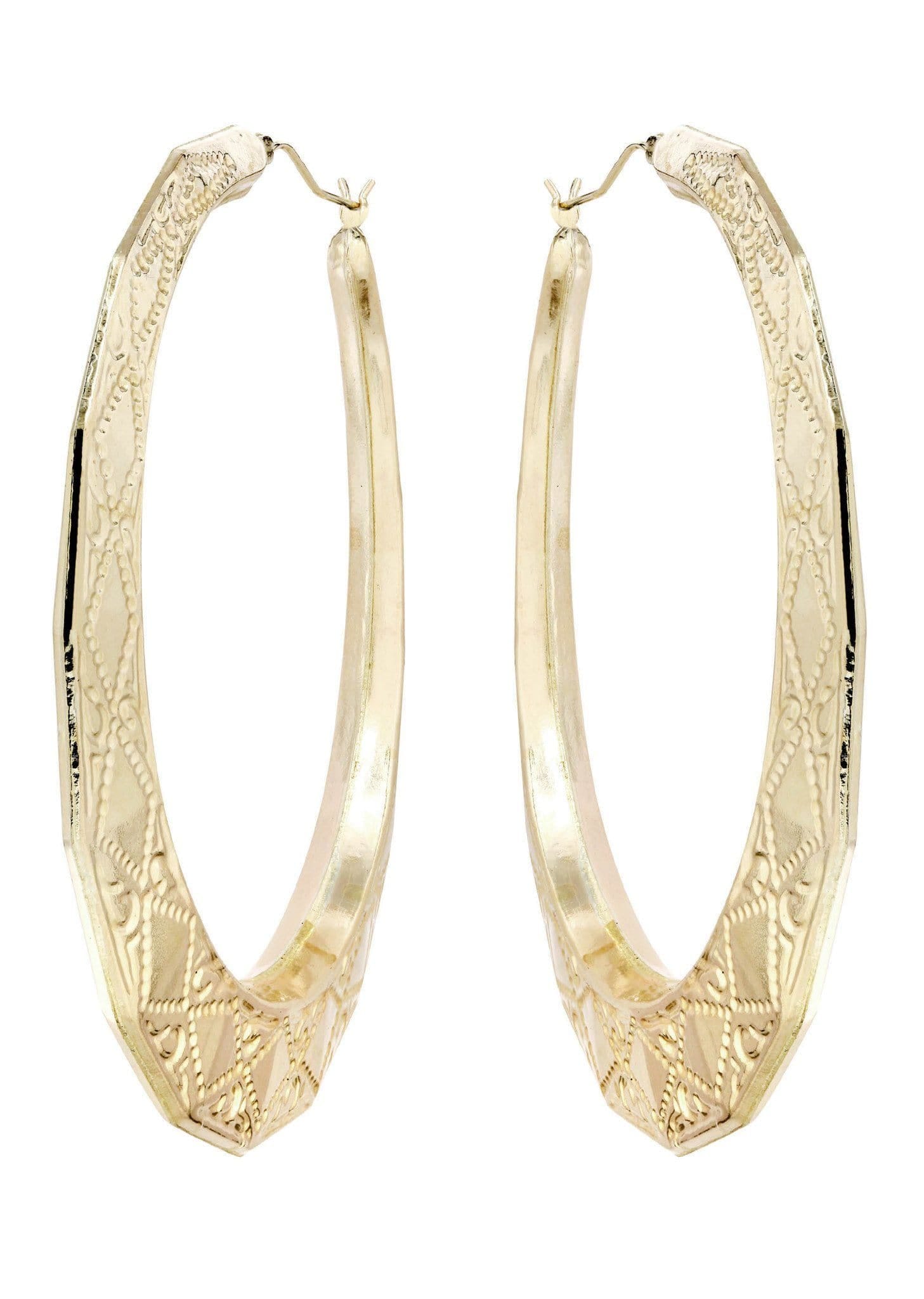 Manufacturer 1 10K Gold Stop Sign Hoop Earrings | Customizable Size