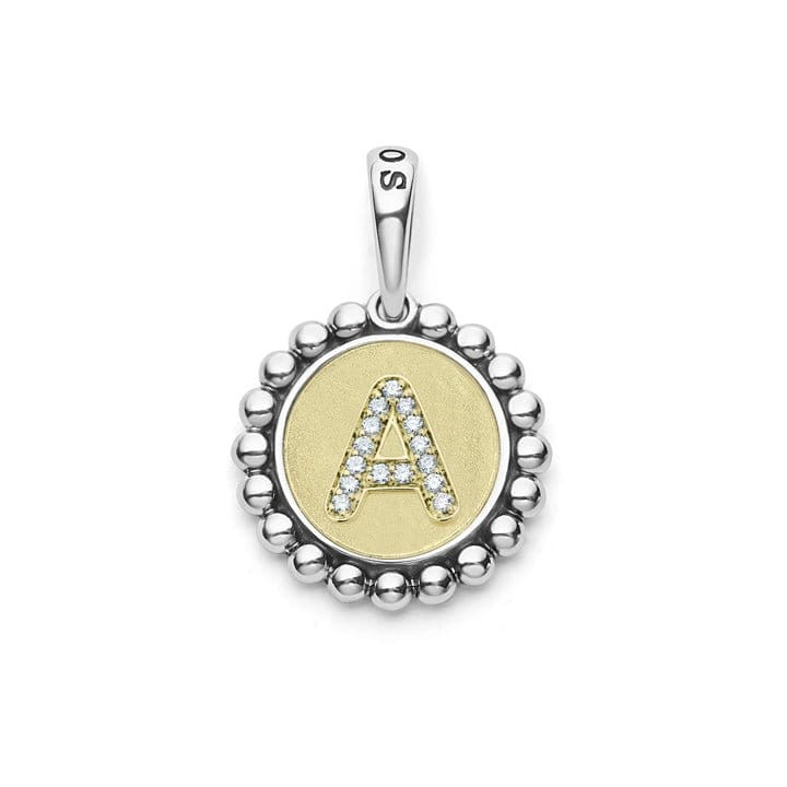 Lagos Signature Caviar Diamond Initial Charm - 07 - 81201