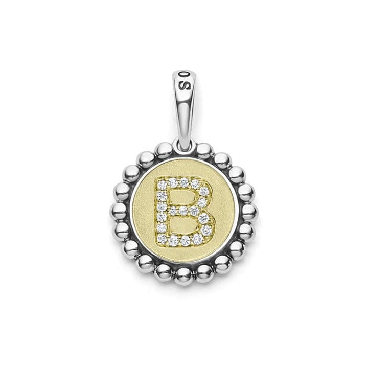 Lagos Signature Caviar Diamond Initial Charm - 07 - 81201