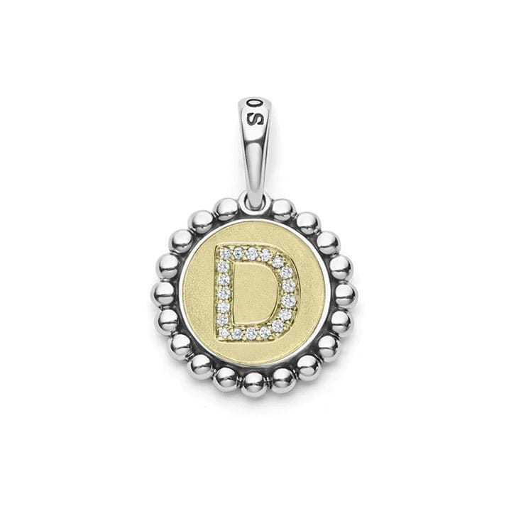 Lagos Signature Caviar Diamond Initial Charm - 07 - 81201
