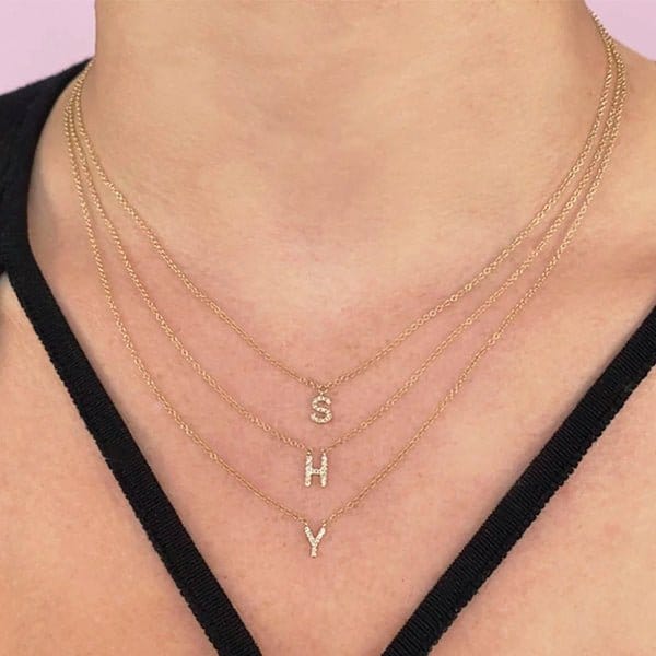Shy Creation Moyer Collection 14K Gold 0.04ctw Diamond Initial Necklace - SC55007904