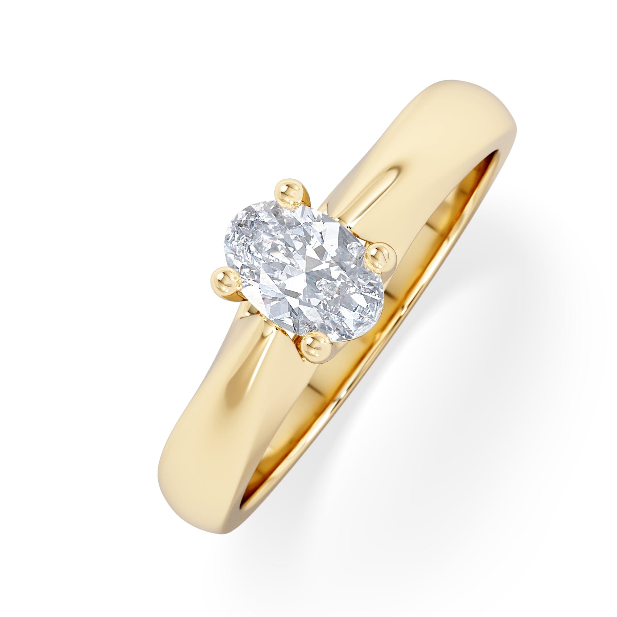 Diamond Naomi Oval Cut Lab Diamond Engagement Ring 0.50ct H/SI in 9k Gold