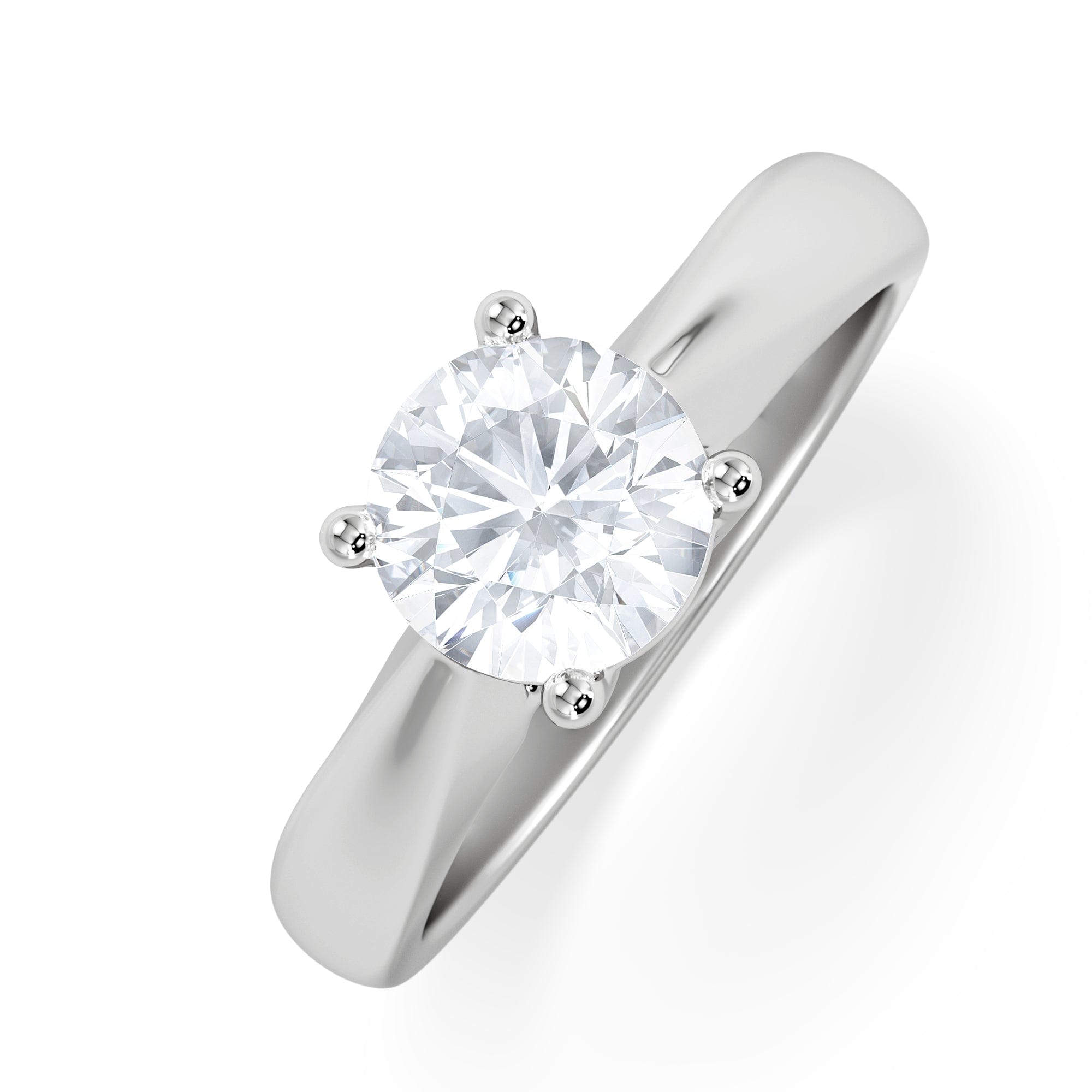 Diamond Naomi Round Cut Lab Diamond Engagement Ring 1.00ct H/SI in 9k White Gold
