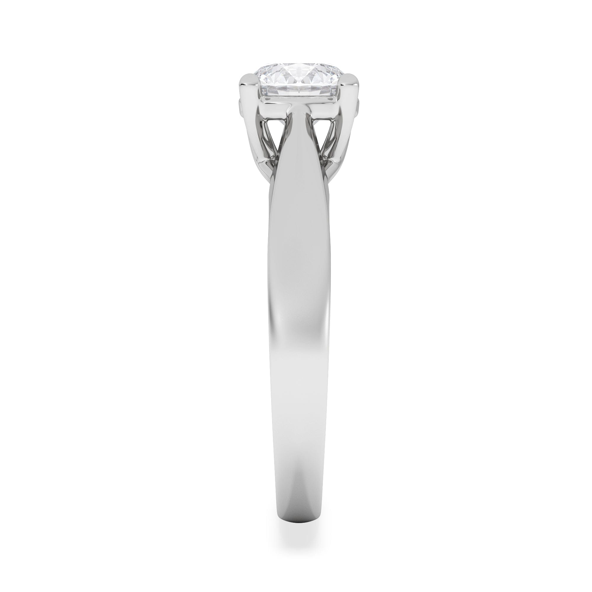 Diamond Naomi Round Cut Lab Diamond Engagement Ring 1.00ct H/SI in 9k White Gold