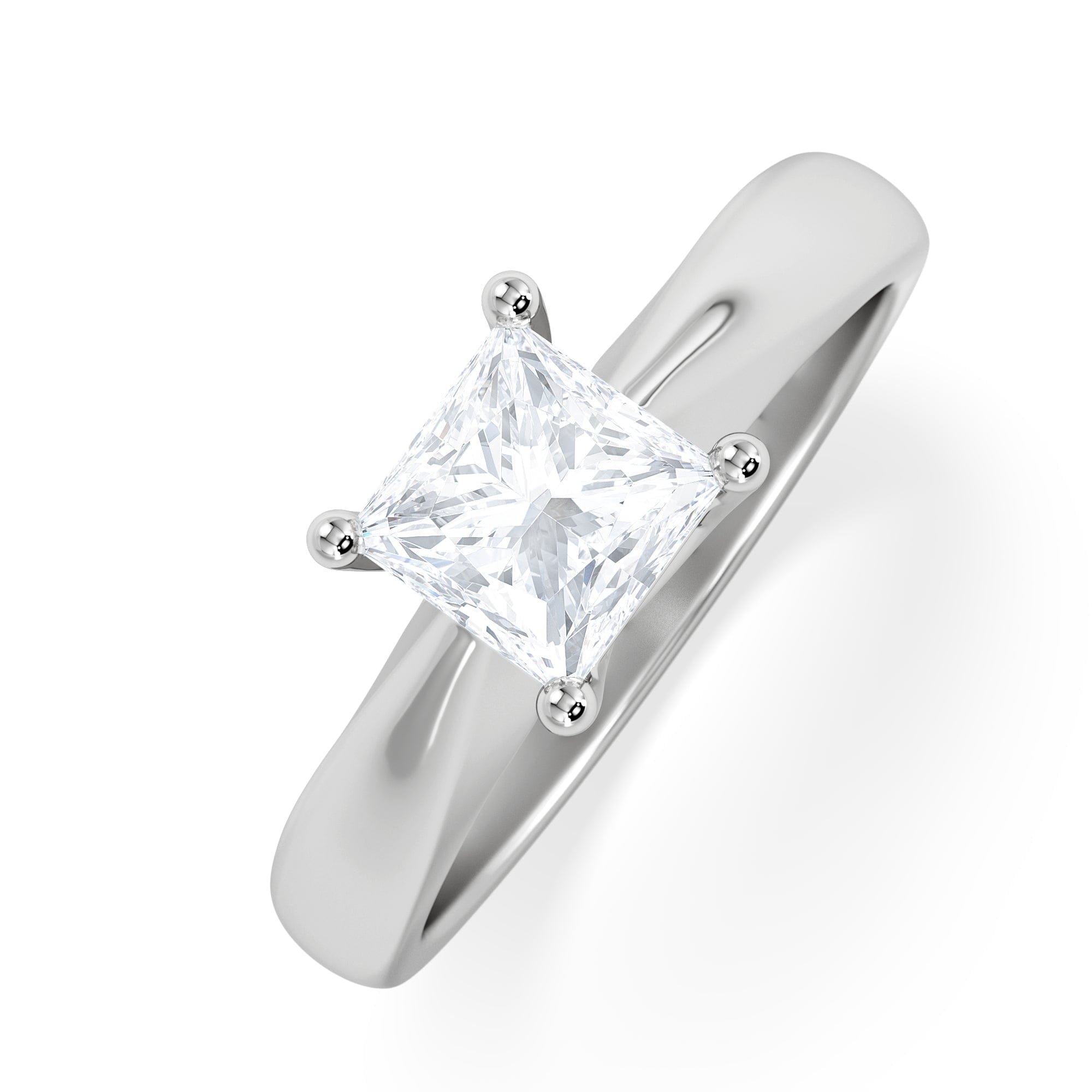 PRINCESS Naomi Princess Cut Lab Diamond Engagement Ring 1.00ct H/SI in 9k White Gold