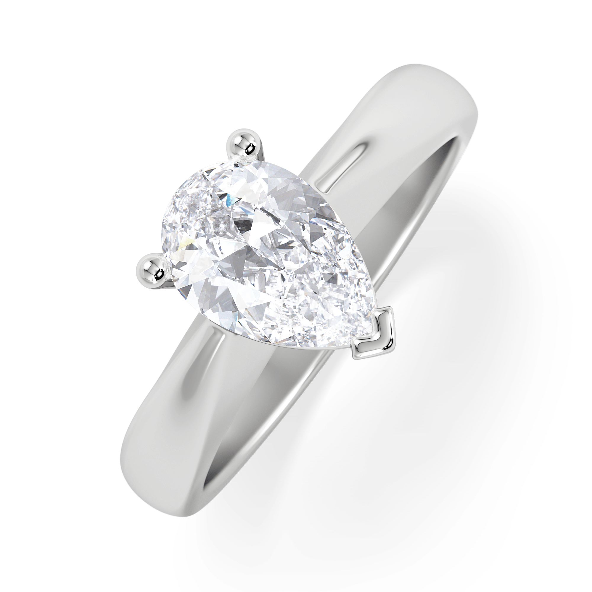 Diamond Naomi Pear Cut Lab Diamond Engagement Ring 1.00ct H/SI in 9k White Gold