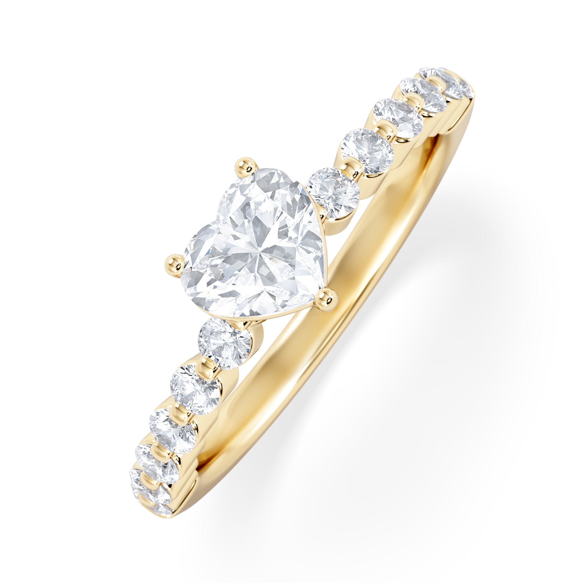 Diamond Solstice Heart Cut 0.80ct Lab Diamond Engagement Ring F/VS in 9k Gold