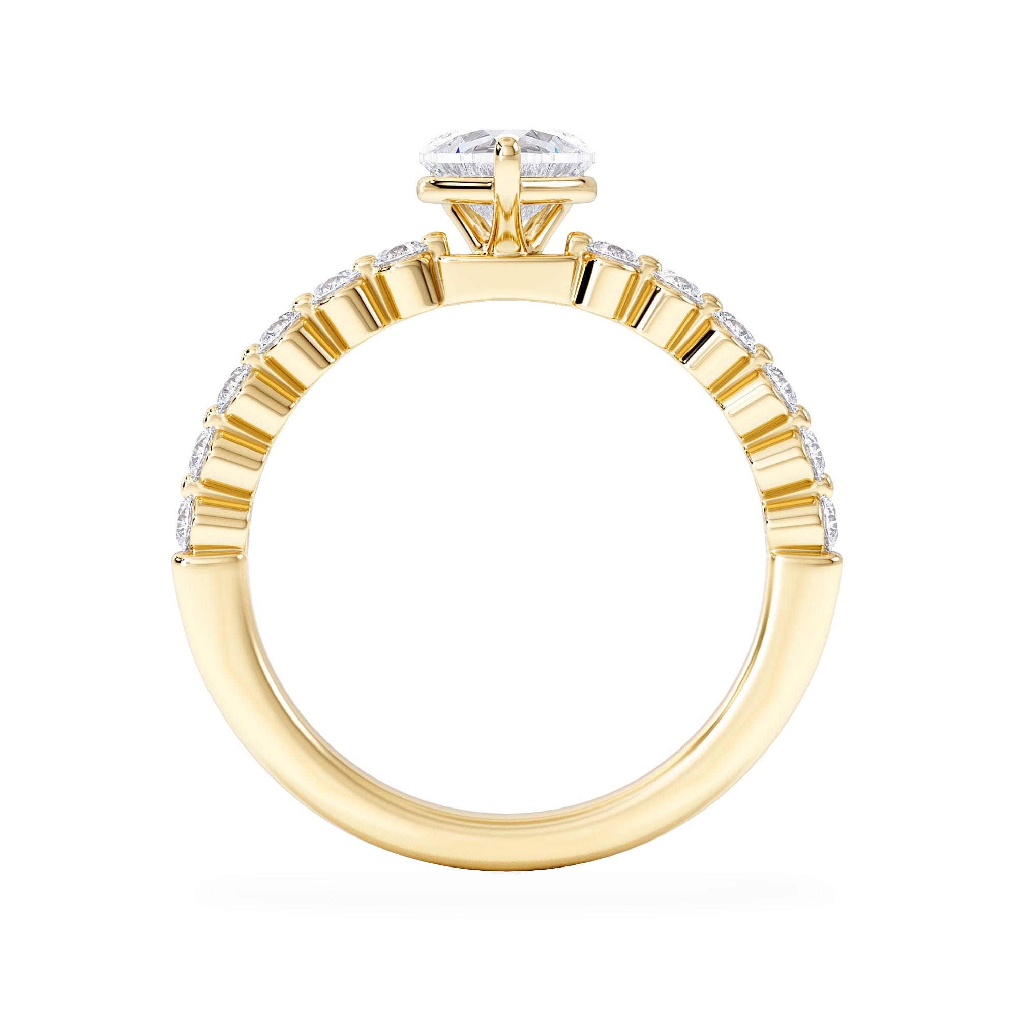 Diamond Solstice Heart Cut 0.80ct Lab Diamond Engagement Ring F/VS in 9k Gold