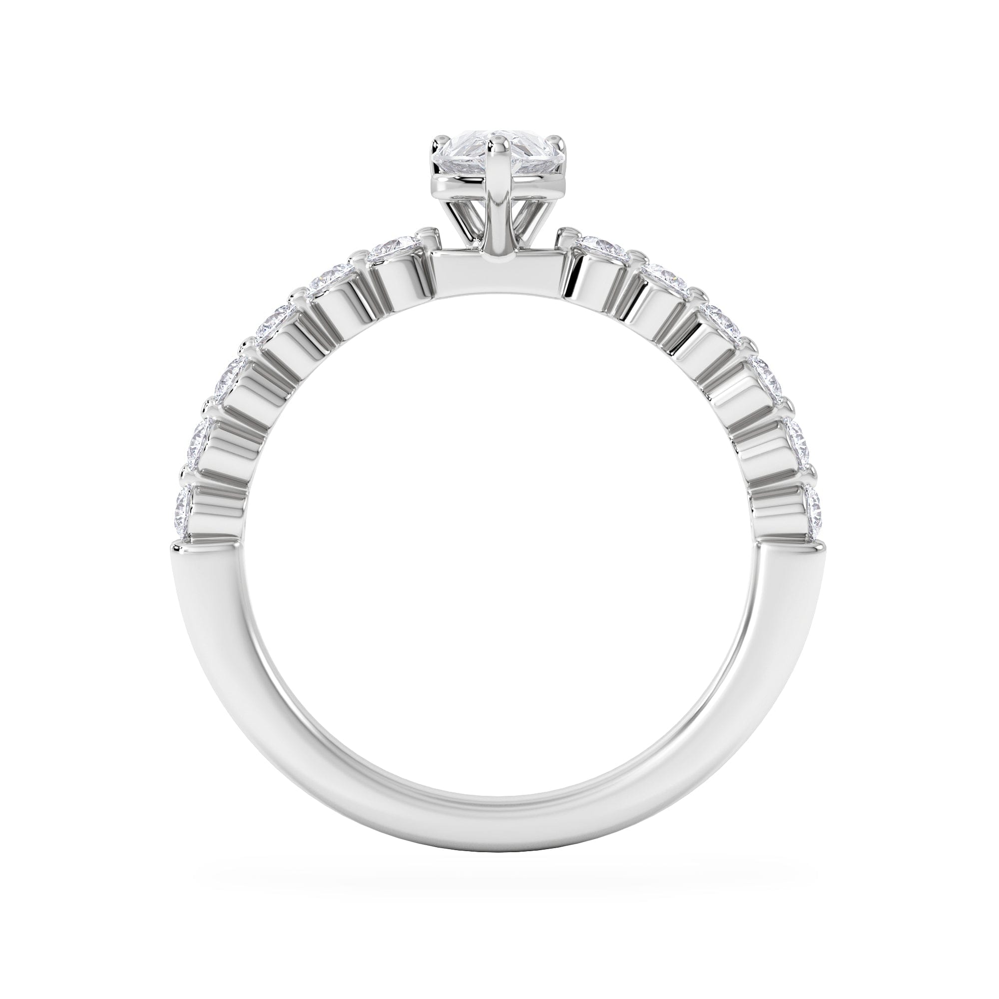 Diamond Solstice Pear Cut 0.80ct Lab Diamond Engagement Ring F/VS in 9k White Gold