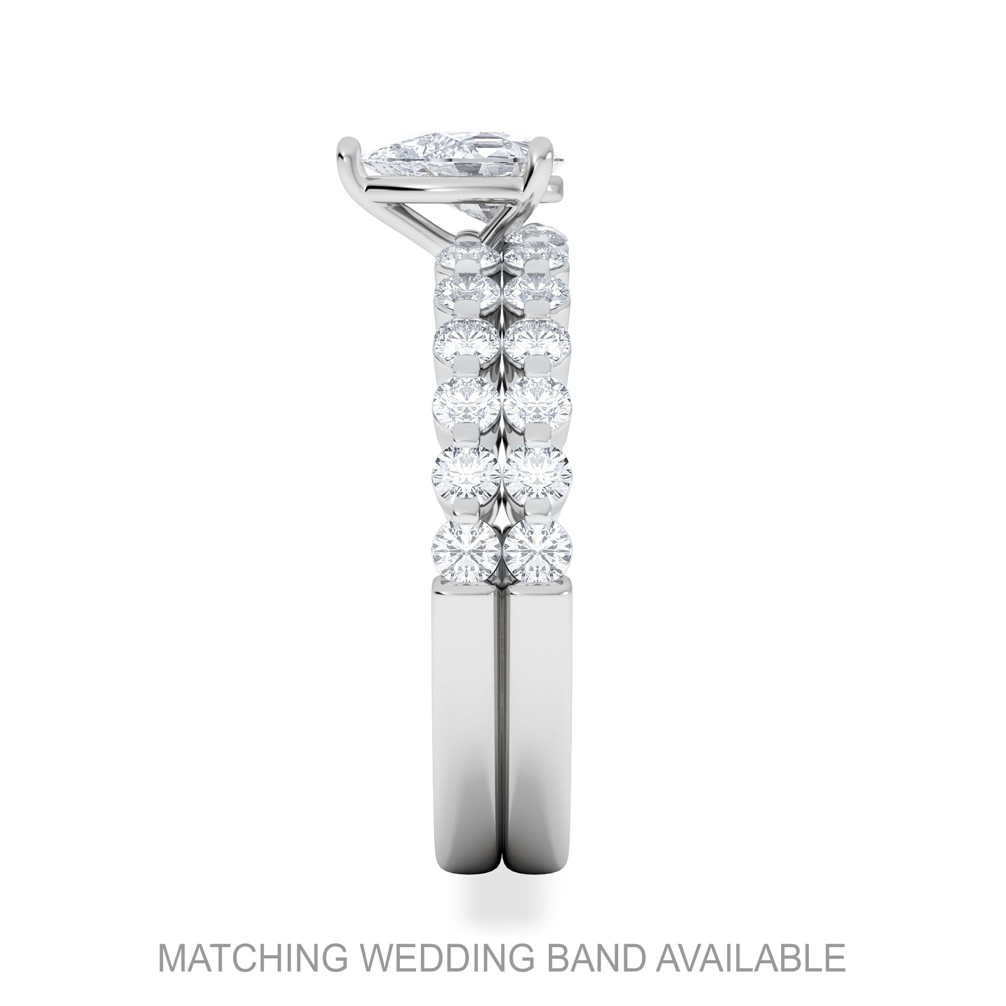 Diamond Solstice Pear Cut 0.80ct Lab Diamond Engagement Ring F/VS in 9k White Gold
