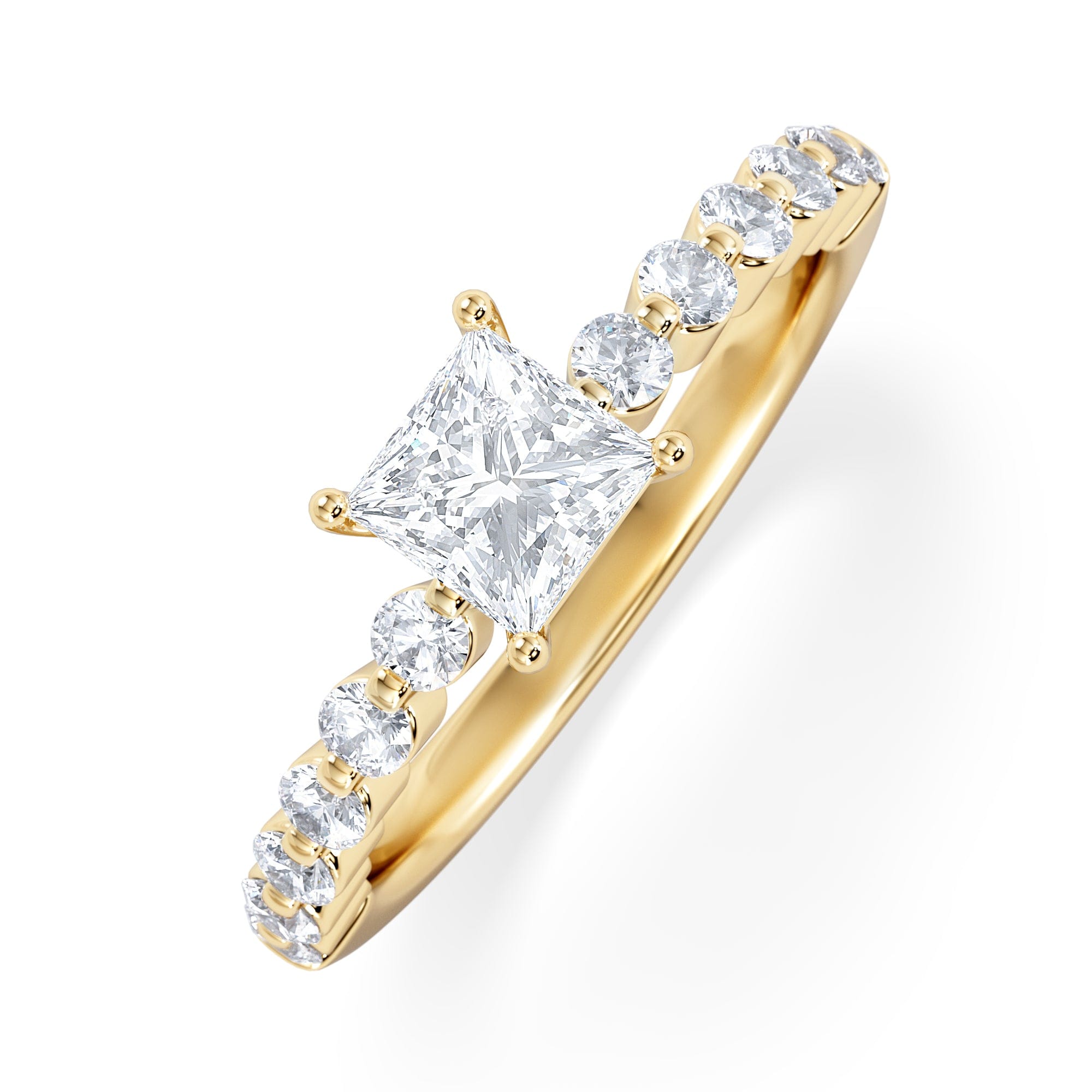 PRINCESS Solstice Princess Cut 0.80ct Lab Diamond Engagement Ring F/VS in 9k Gold