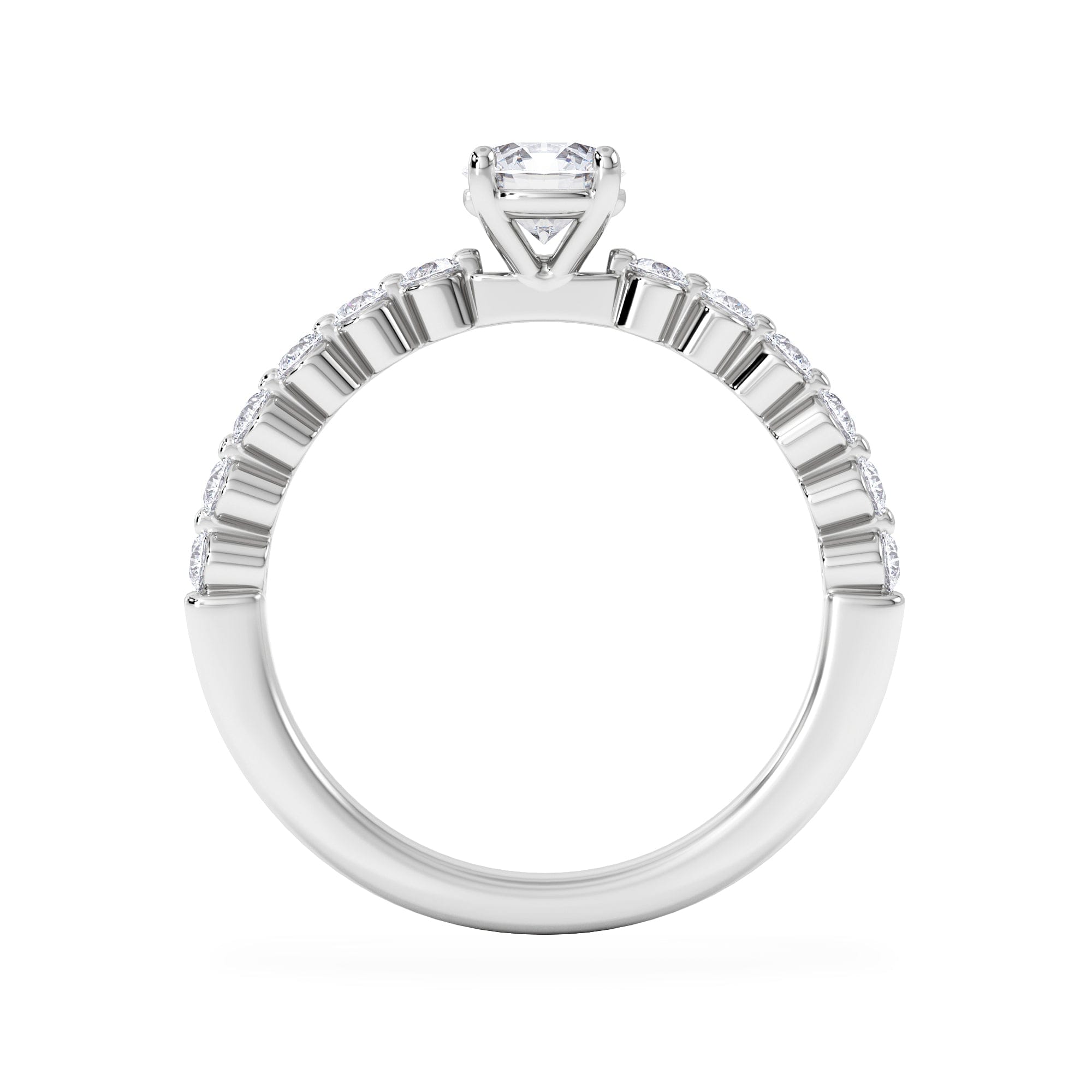 Diamond Solstice Round Cut 0.80ct Lab Diamond Engagement Ring F/VS in 9k White Gold