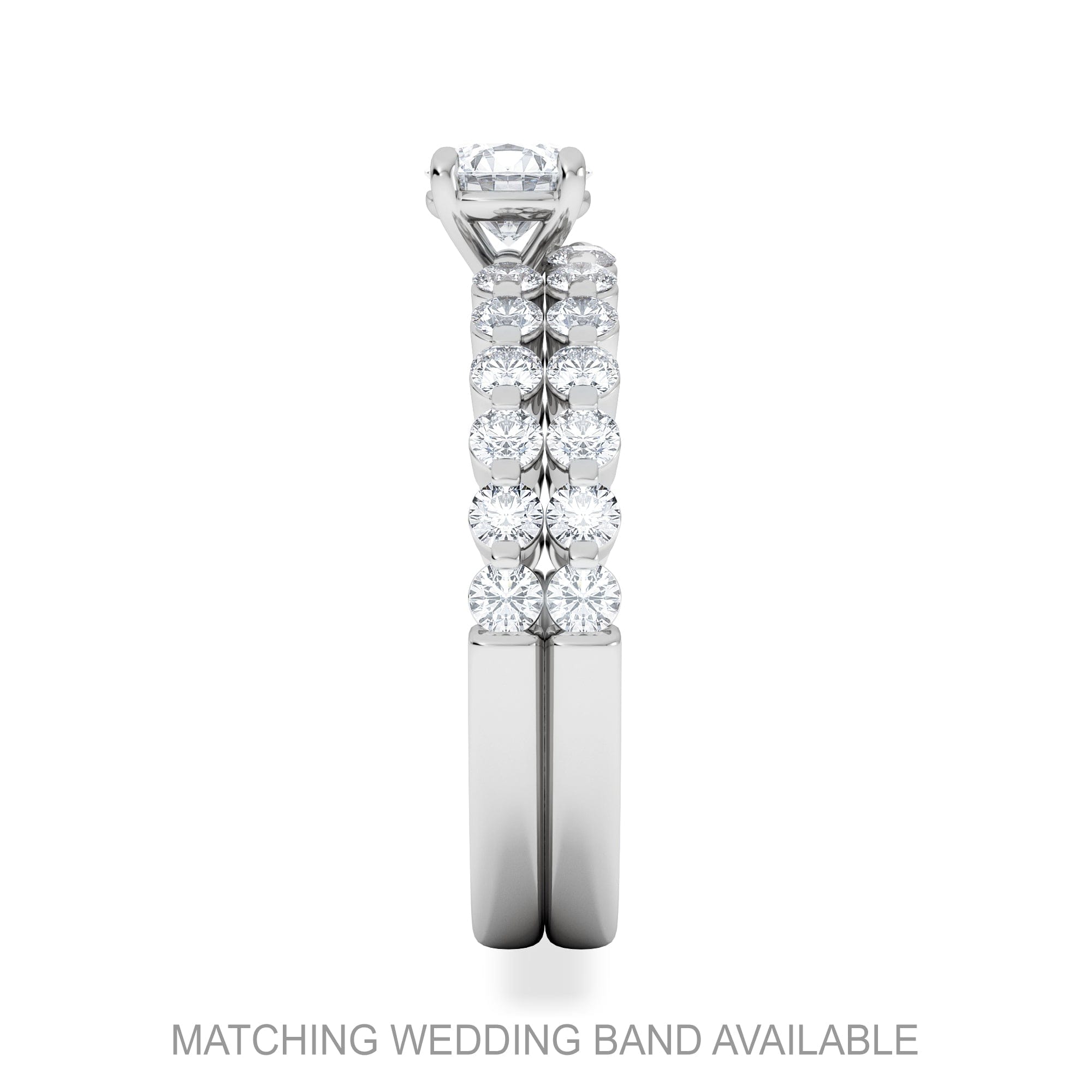 Diamond Solstice Round Cut 0.80ct Lab Diamond Engagement Ring F/VS in 9k White Gold