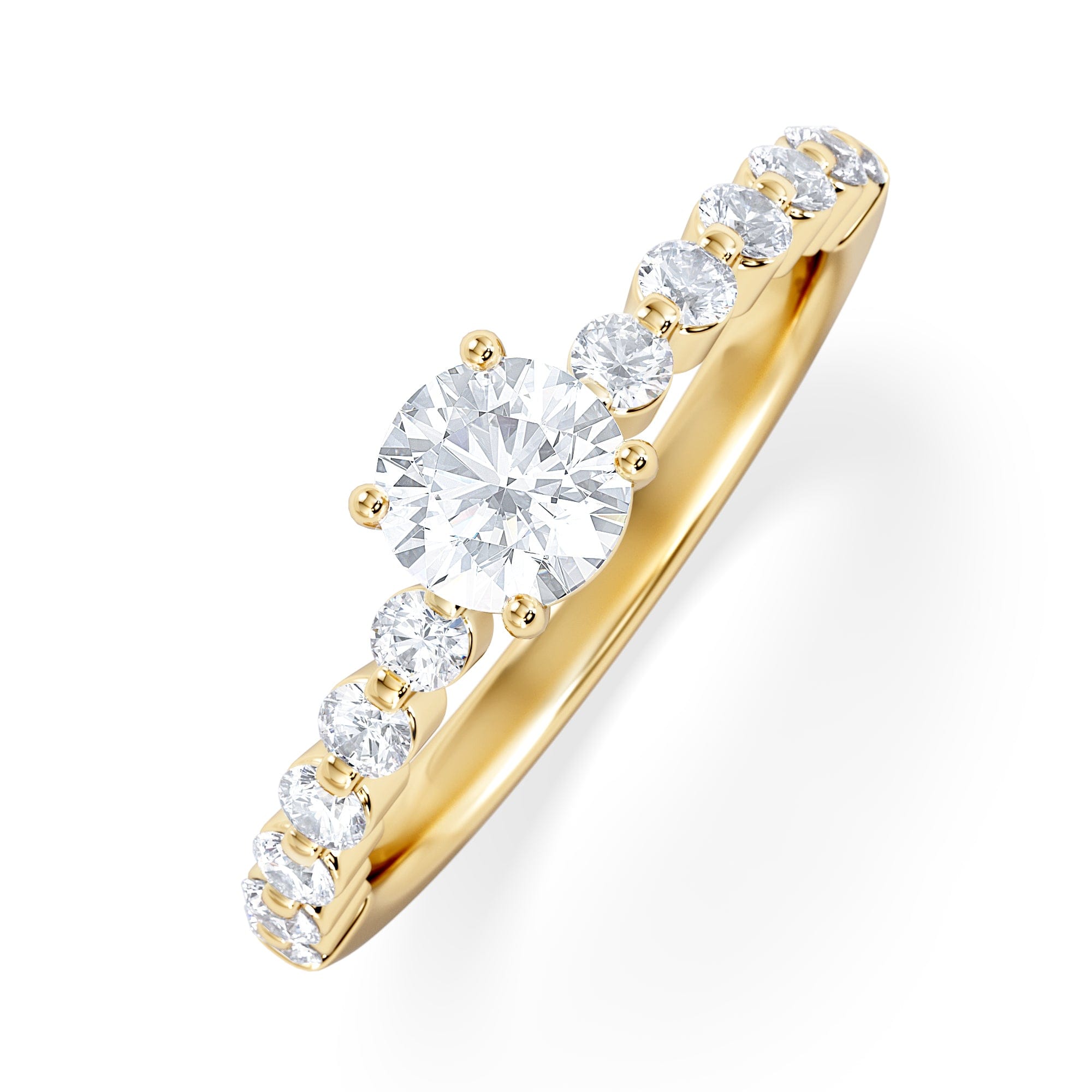 Diamond Solstice Round Cut 0.80ct Lab Diamond Engagement Ring F/VS in 9k Gold