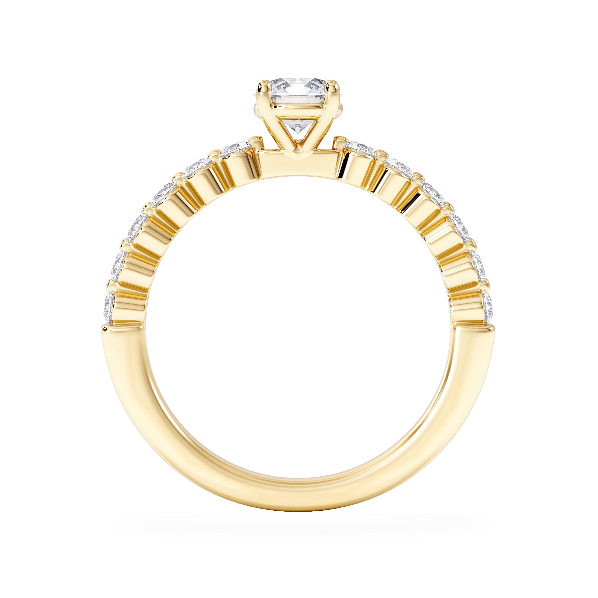 Diamond Solstice Round Cut 0.80ct Lab Diamond Engagement Ring F/VS in 9k Gold