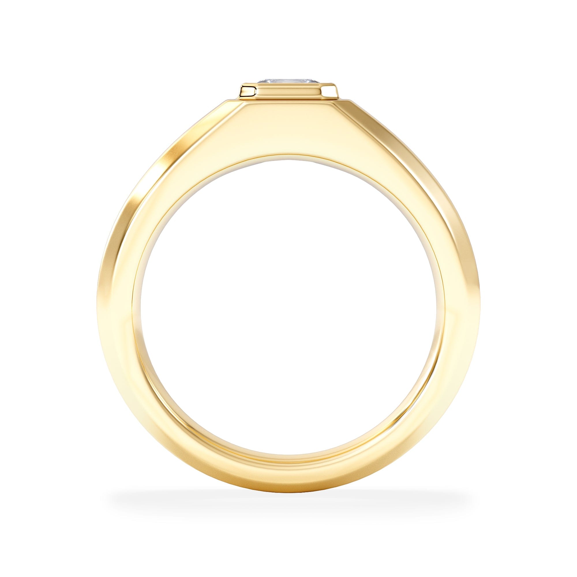 Diamond Axis Men's Lab Diamond Signet Ring 0.50ct Asscher Cut Set in 9k Gold