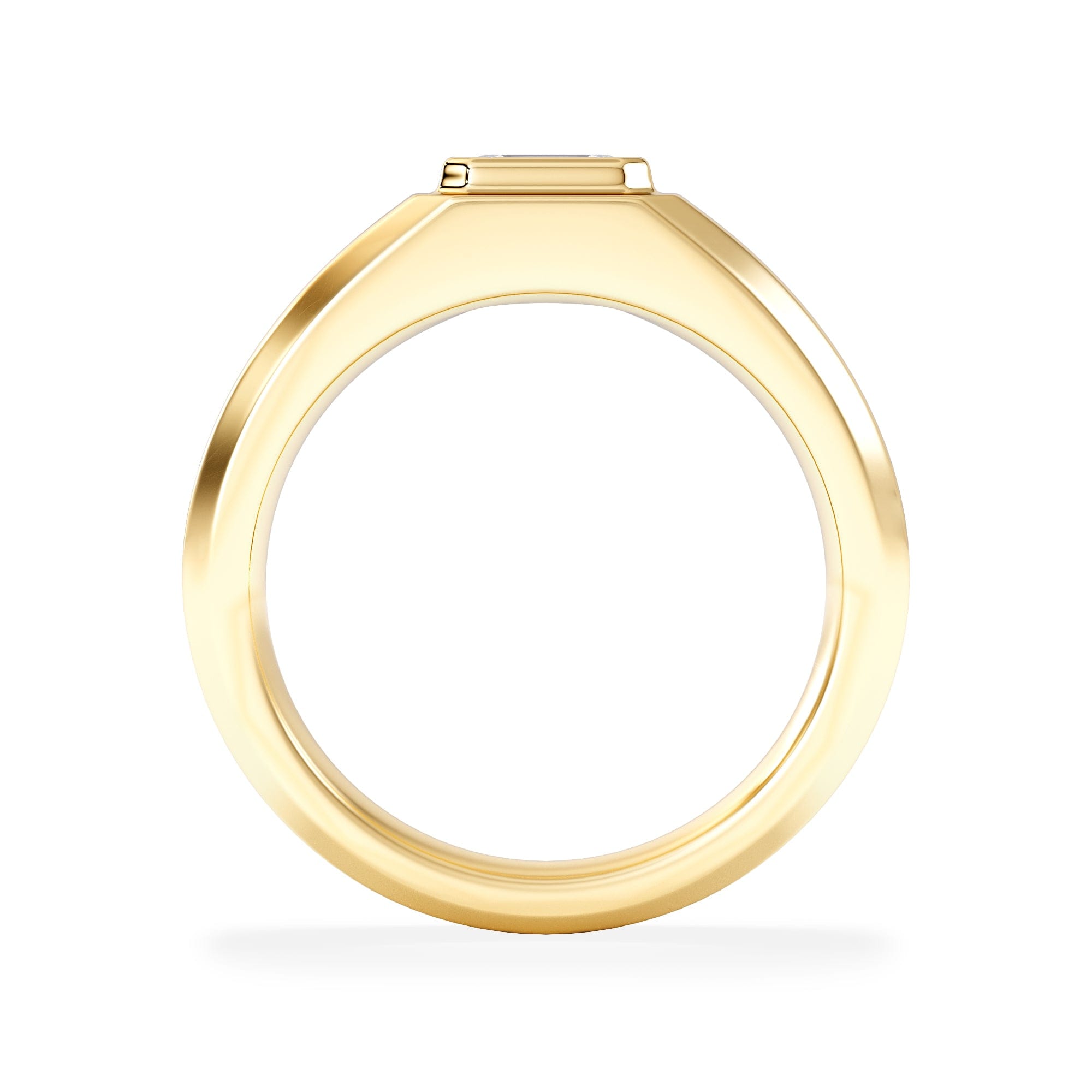 Diamond Axis Men's Lab Diamond Signet Ring 0.50ct Emerald Cut Set in 9k Gold