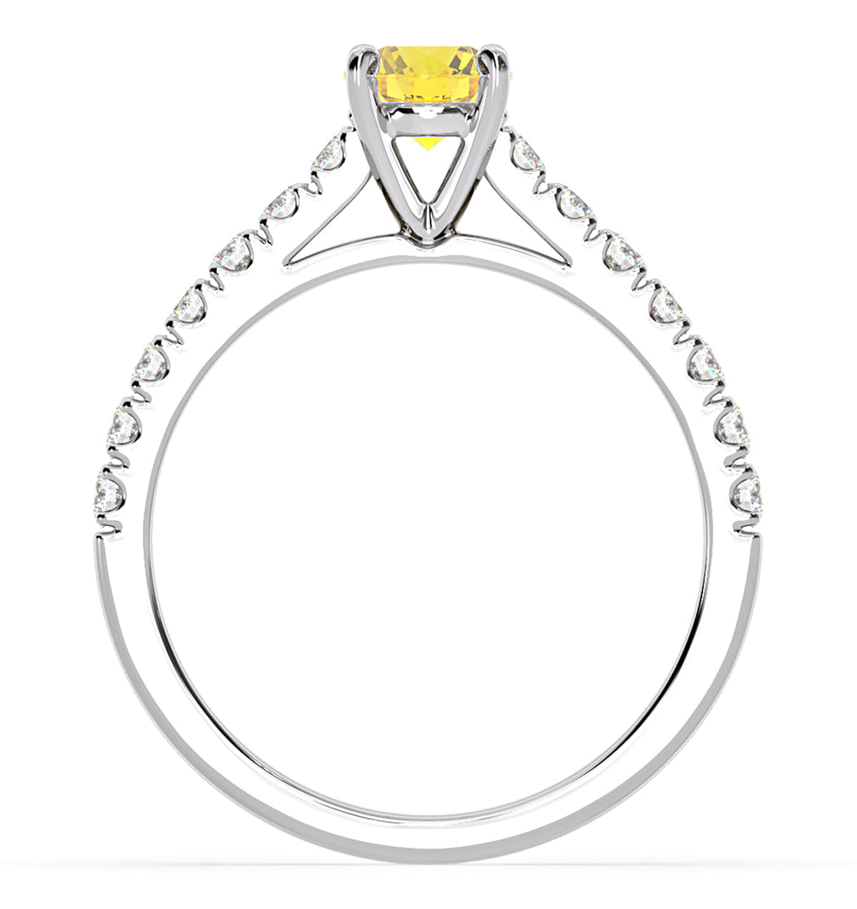 Diamond Natalia Yellow Lab Diamond 0.91ct Side Stone Ring in Platinum - Elara Collection
