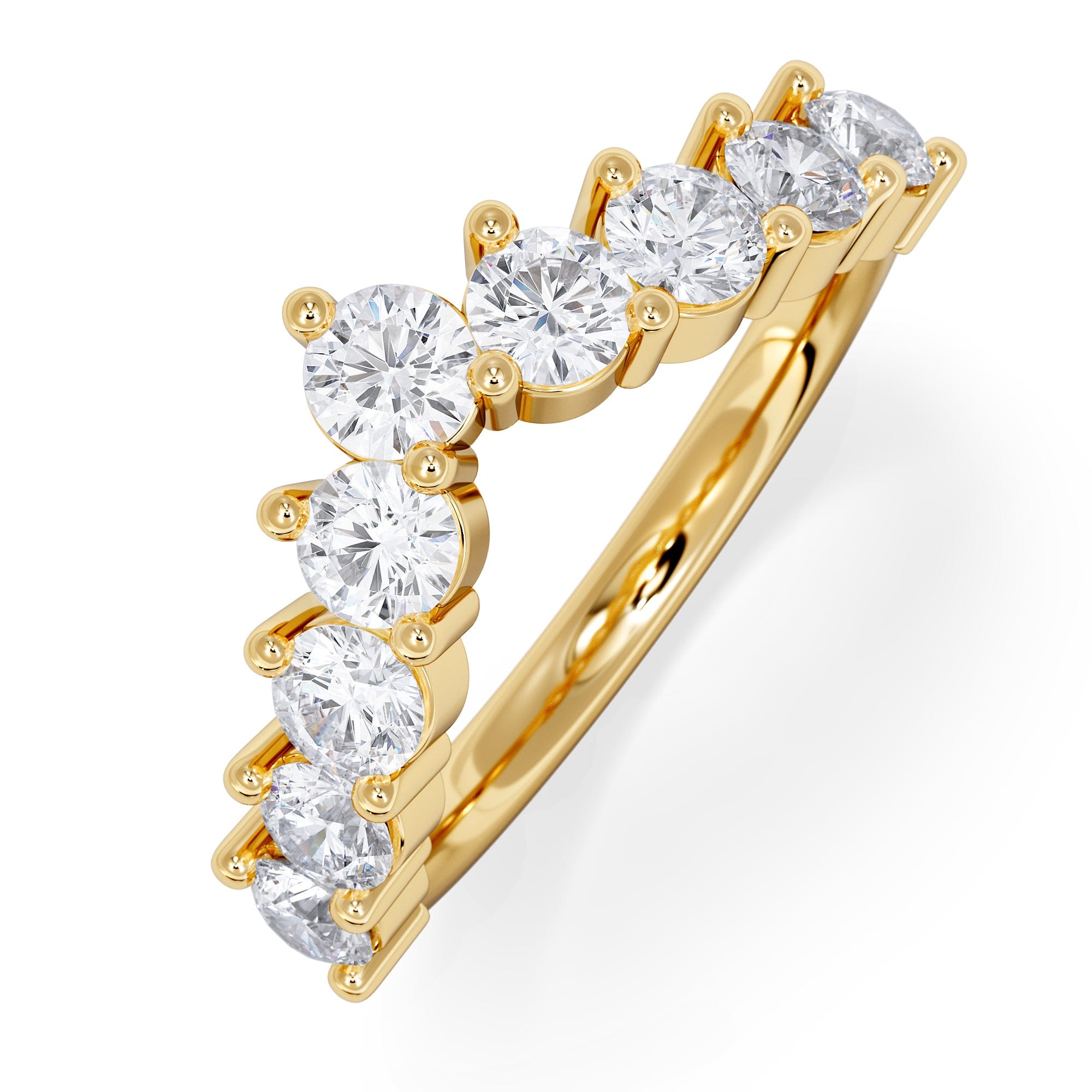 WISHBONE Starlit 1.00ct Lab Diamond Wishbone Ring H/Si Quality in 9K Yellow Gold