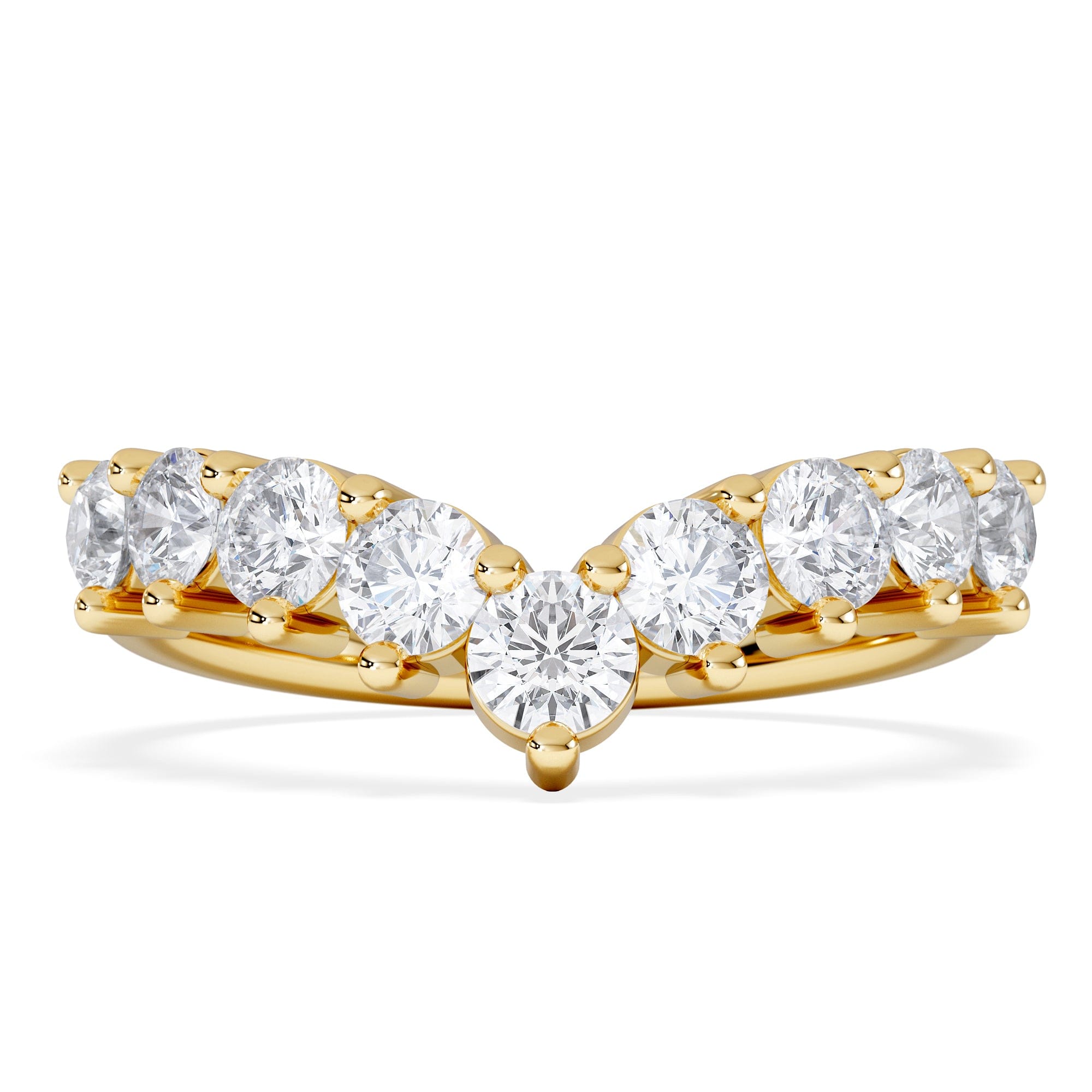 WISHBONE Starlit 1.00ct Lab Diamond Wishbone Ring H/Si Quality in 9K Yellow Gold