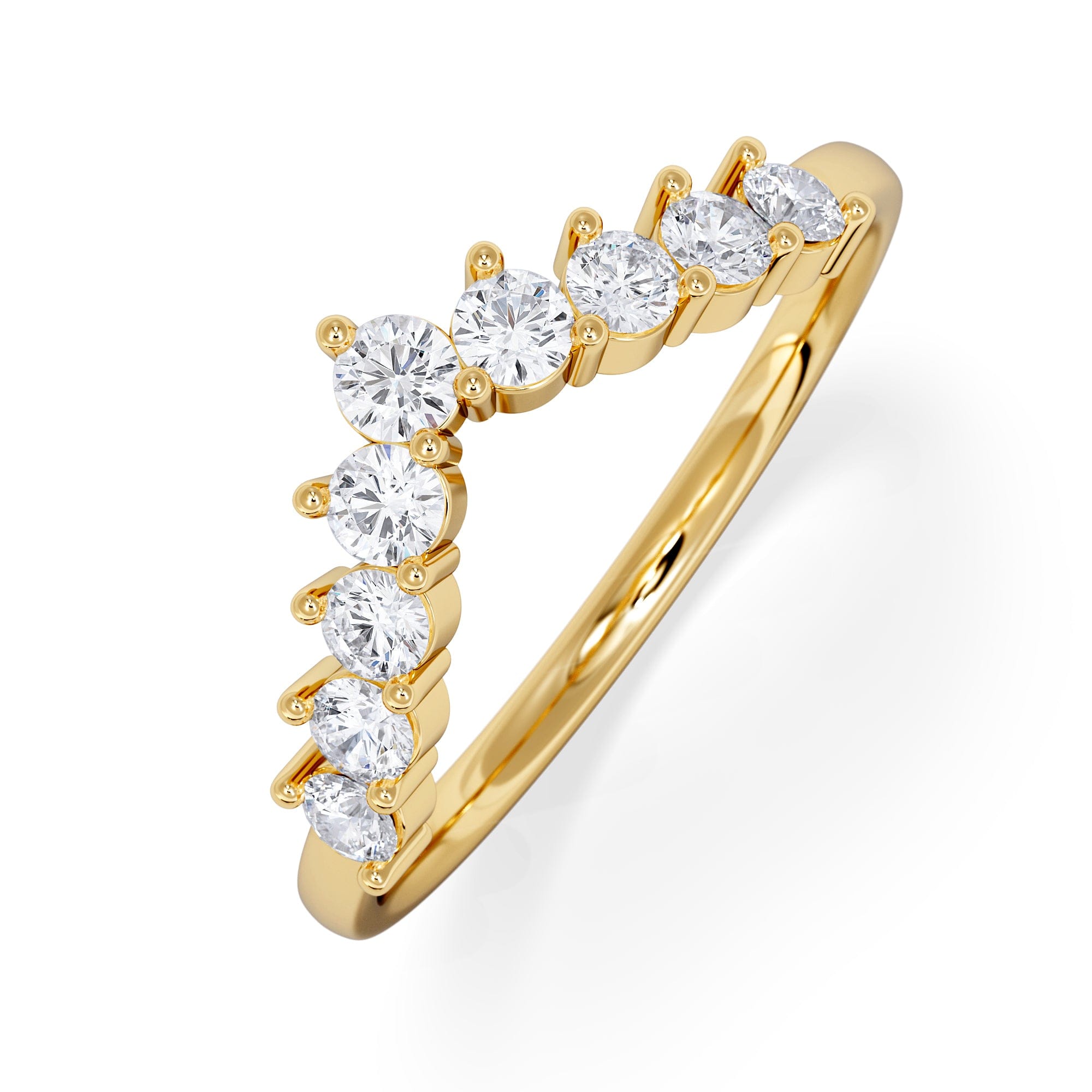 WISHBONE Starlit 0.50ct Lab Diamond Wishbone Ring H/Si Quality in 9K Yellow Gold