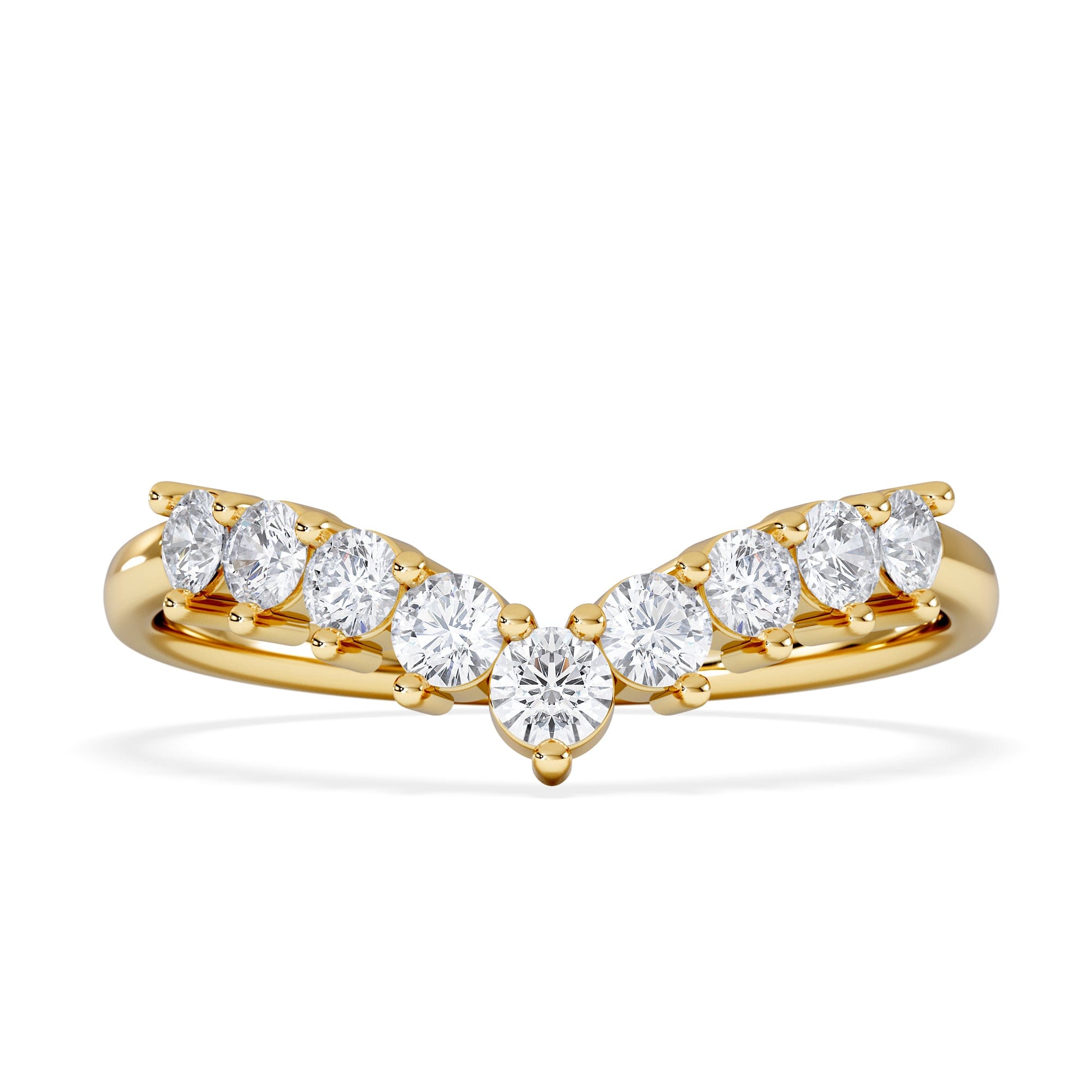 WISHBONE Starlit 0.50ct Lab Diamond Wishbone Ring H/Si Quality in 9K Yellow Gold