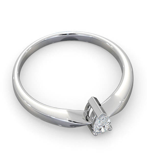 Diamond Certified Pear Shaped Platinum Diamond Engagement Ring 0.25CT - G/Vs