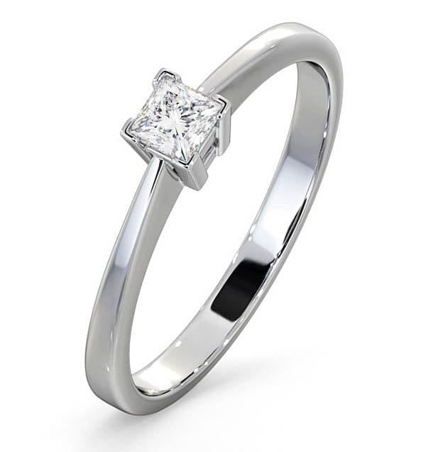 Diamond Certified Lauren Platinum Diamond Engagement Ring 0.25CT - G - H/SI
